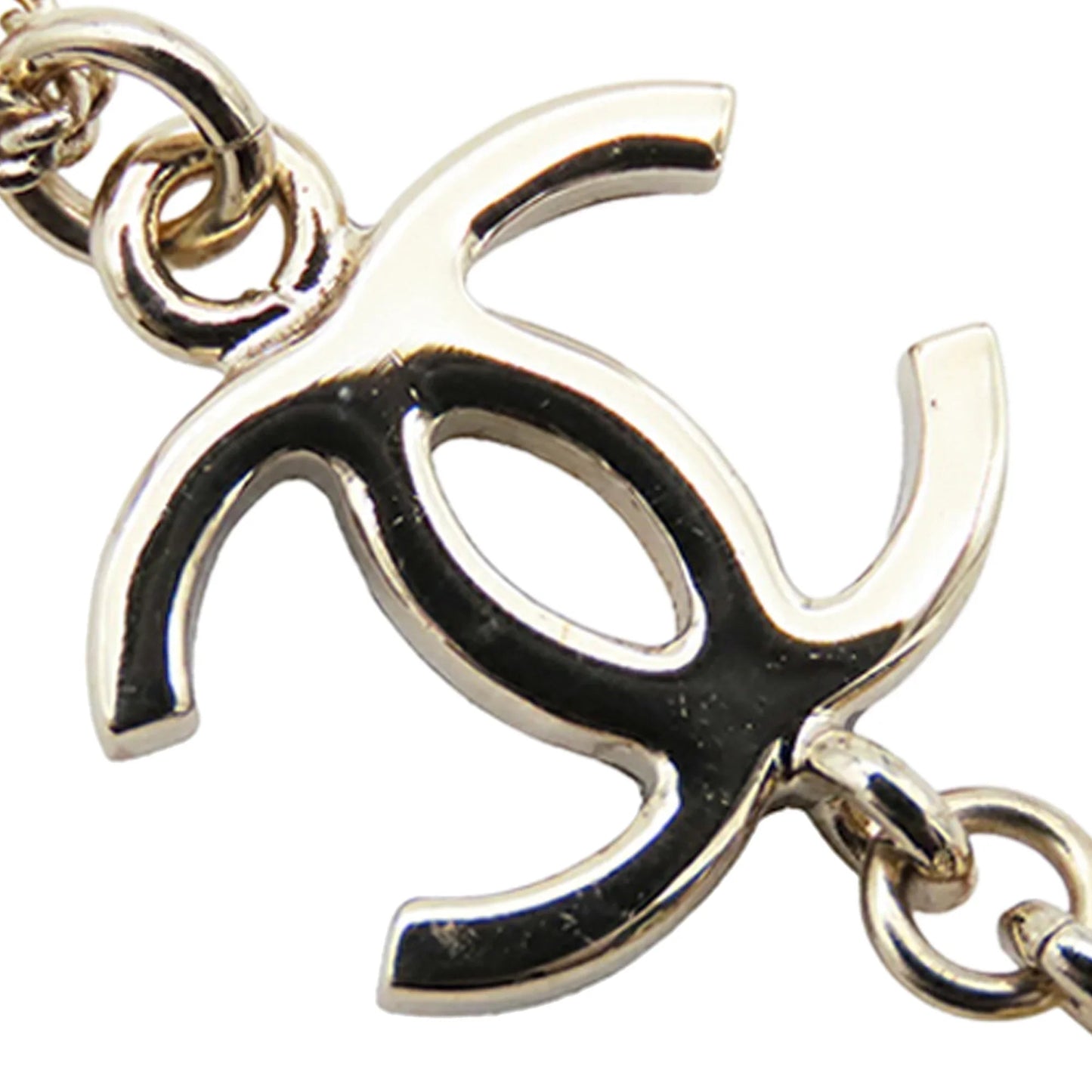 Gold Chanel Gold Plated Enamel CC and Rhinestones Flower Pendant Necklace