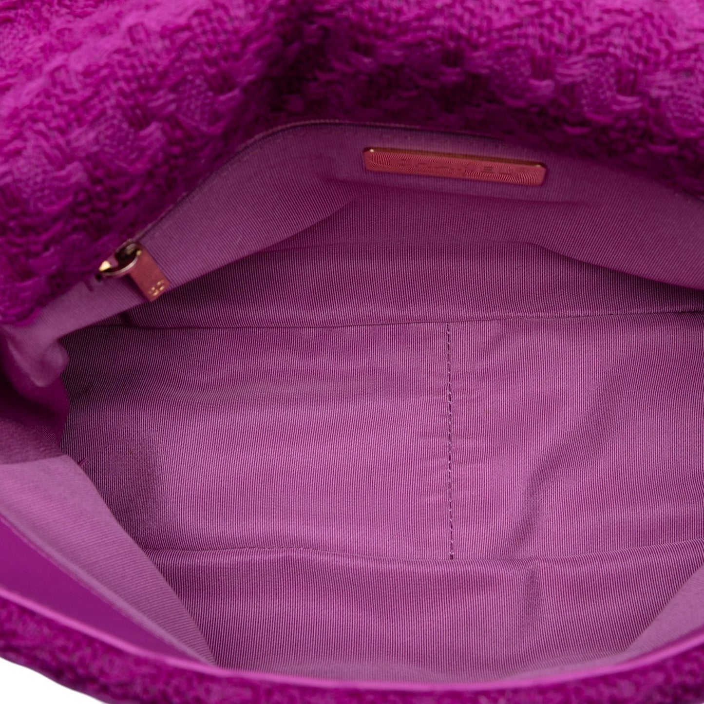 Purple Chanel Large Tweed 19 Flap Satchel