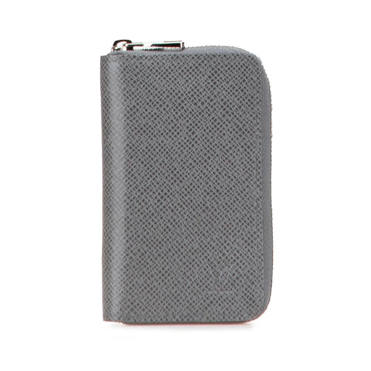 Gray Louis Vuitton Taiga Zippy Vertical Coin Purse