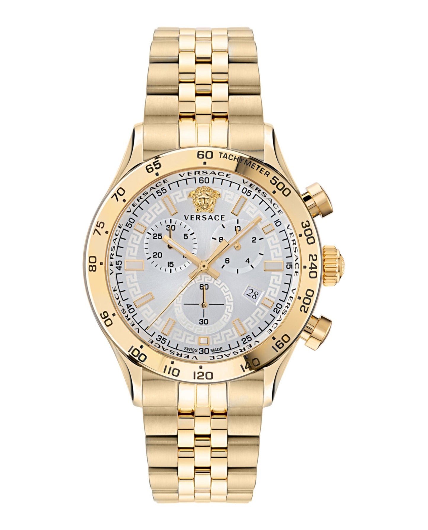 Versace Mens  Gold 44mm Bracelet Fashion Watch