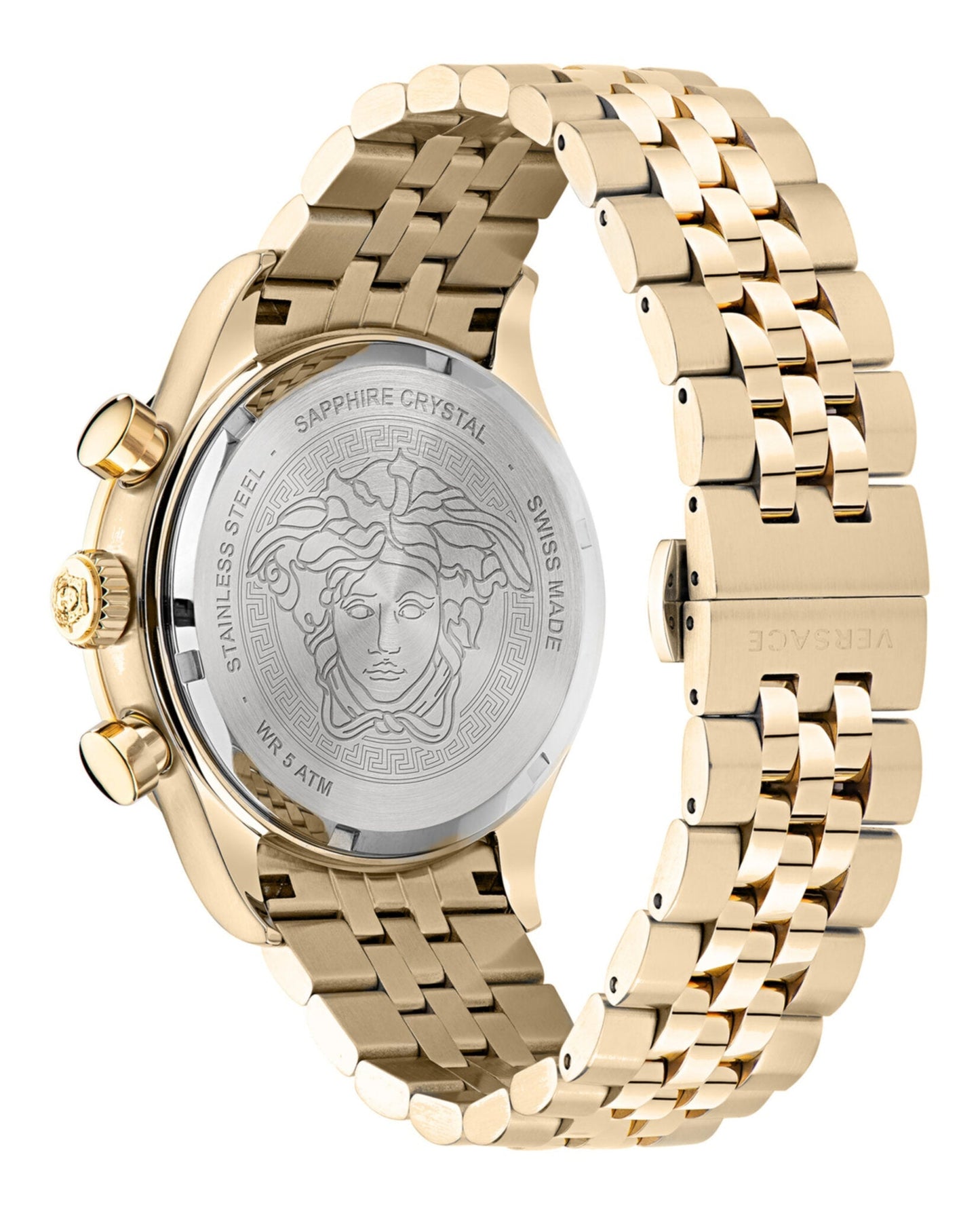Versace Mens  Gold 44mm Bracelet Fashion Watch