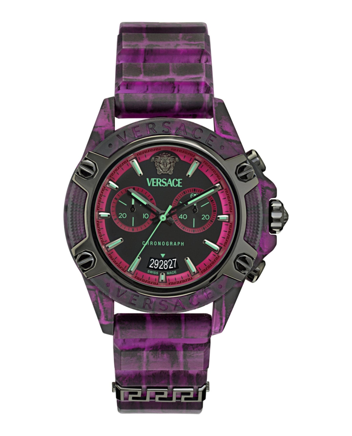 Versace Mens  Pink 44mm Strap Fashion Watch