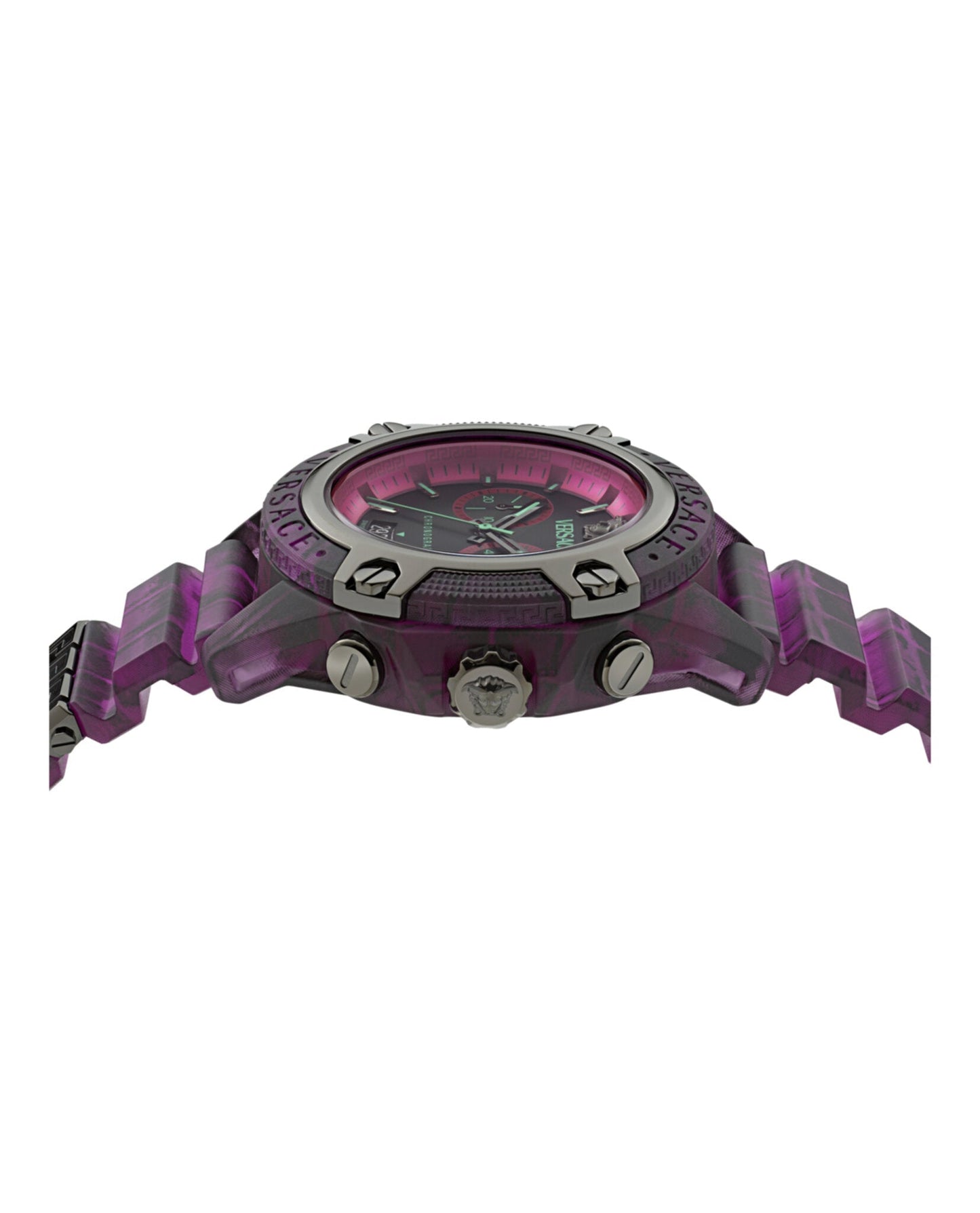 Versace Mens  Pink 44mm Strap Fashion Watch