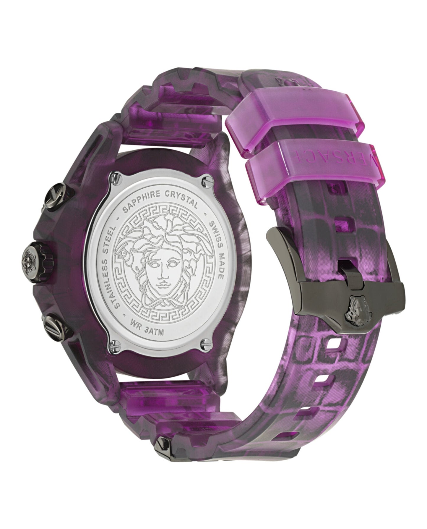 Versace Mens  Pink 44mm Strap Fashion Watch