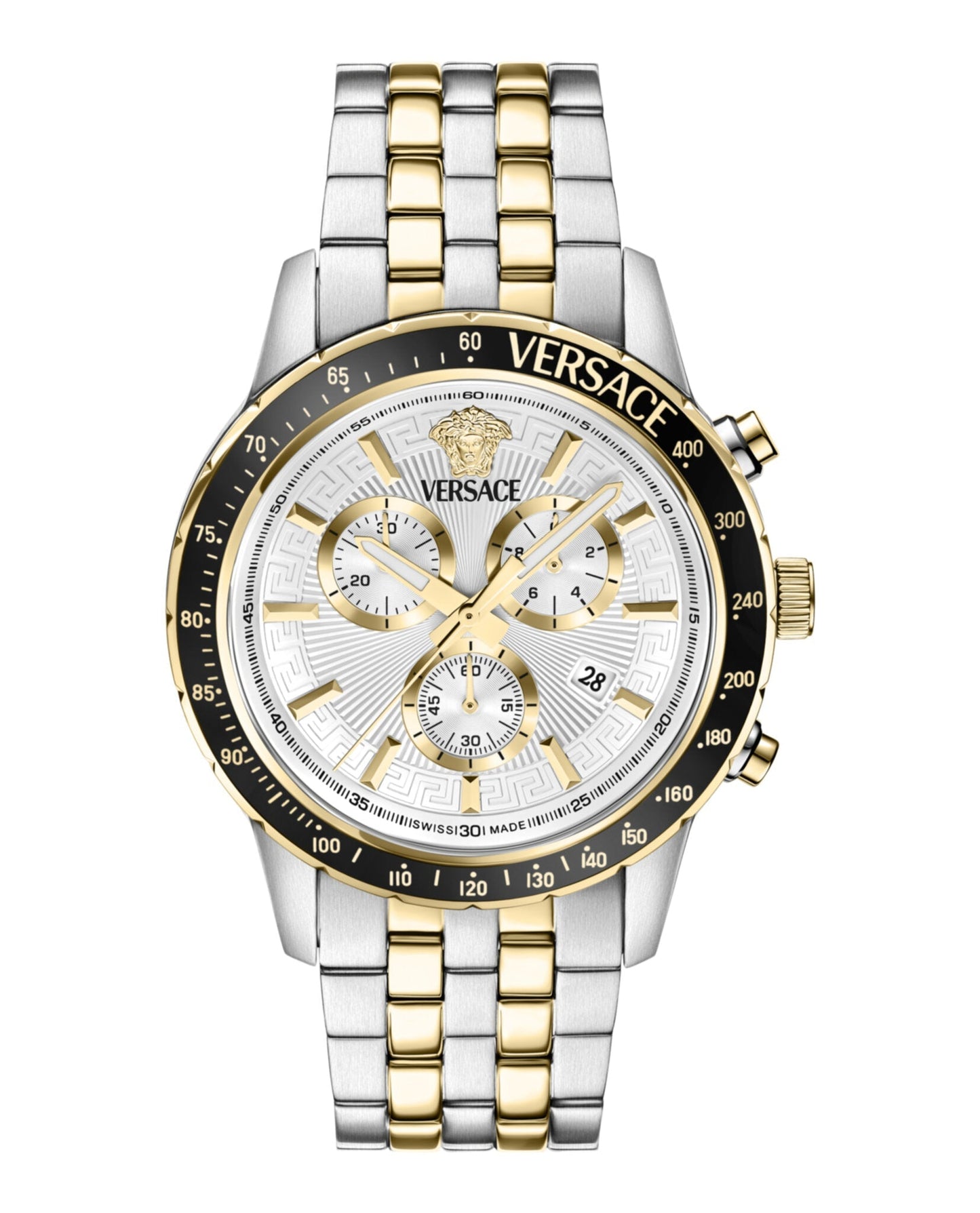Versace Mens  Two Tone 44mm Bracelet Fashion Watch