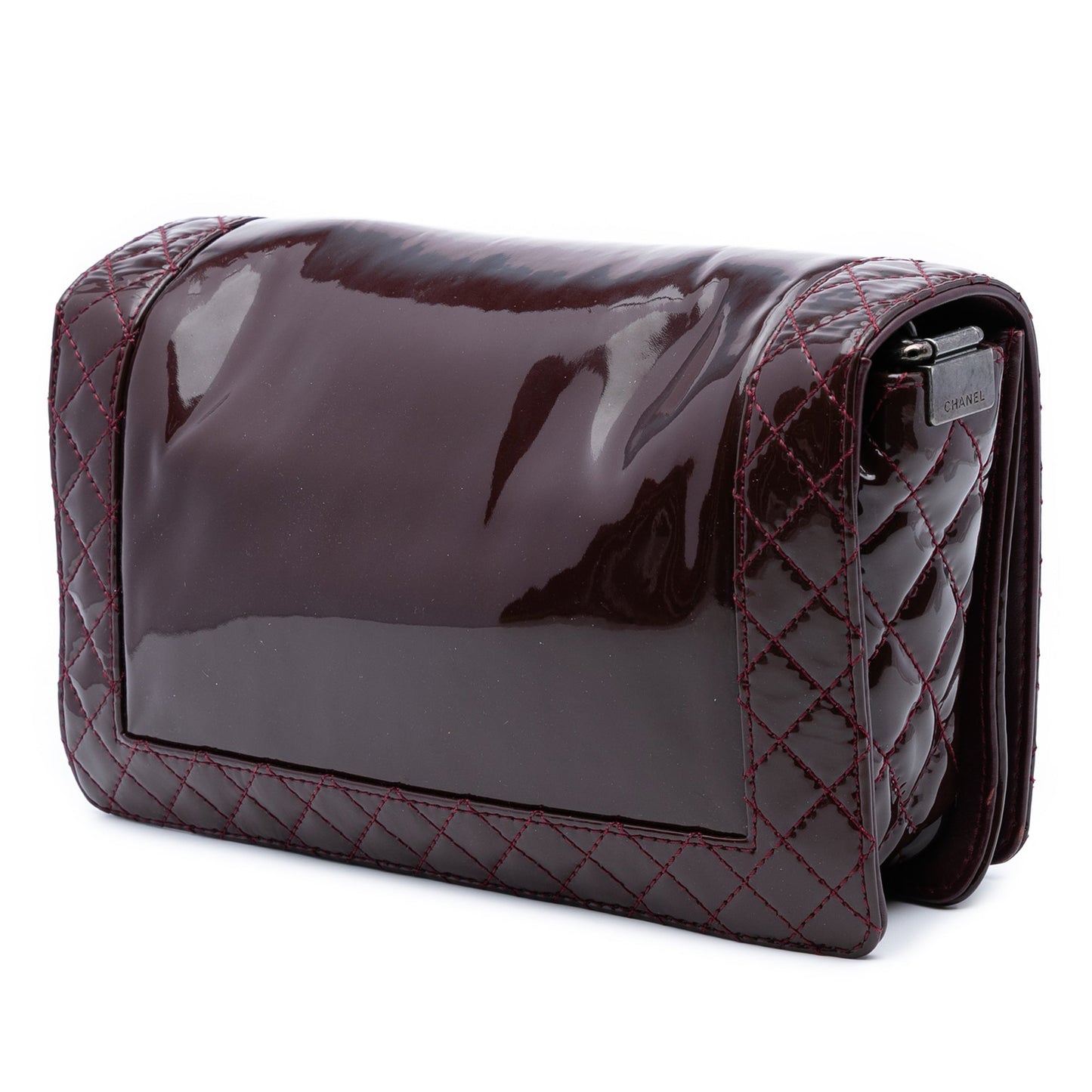 Red Chanel Medium Patent Boy Reverso Flap Crossbody Bag