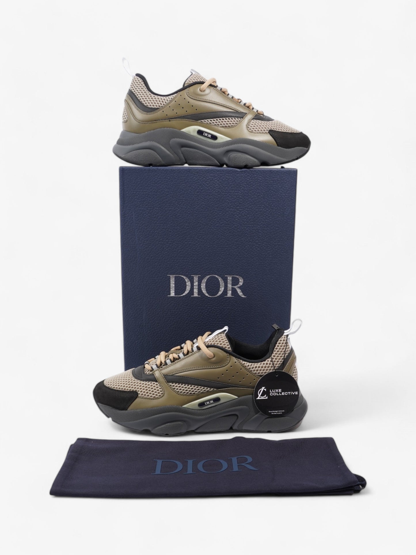Christian Dior B22 Khaki / Black / White Mesh EU 42 UK 8