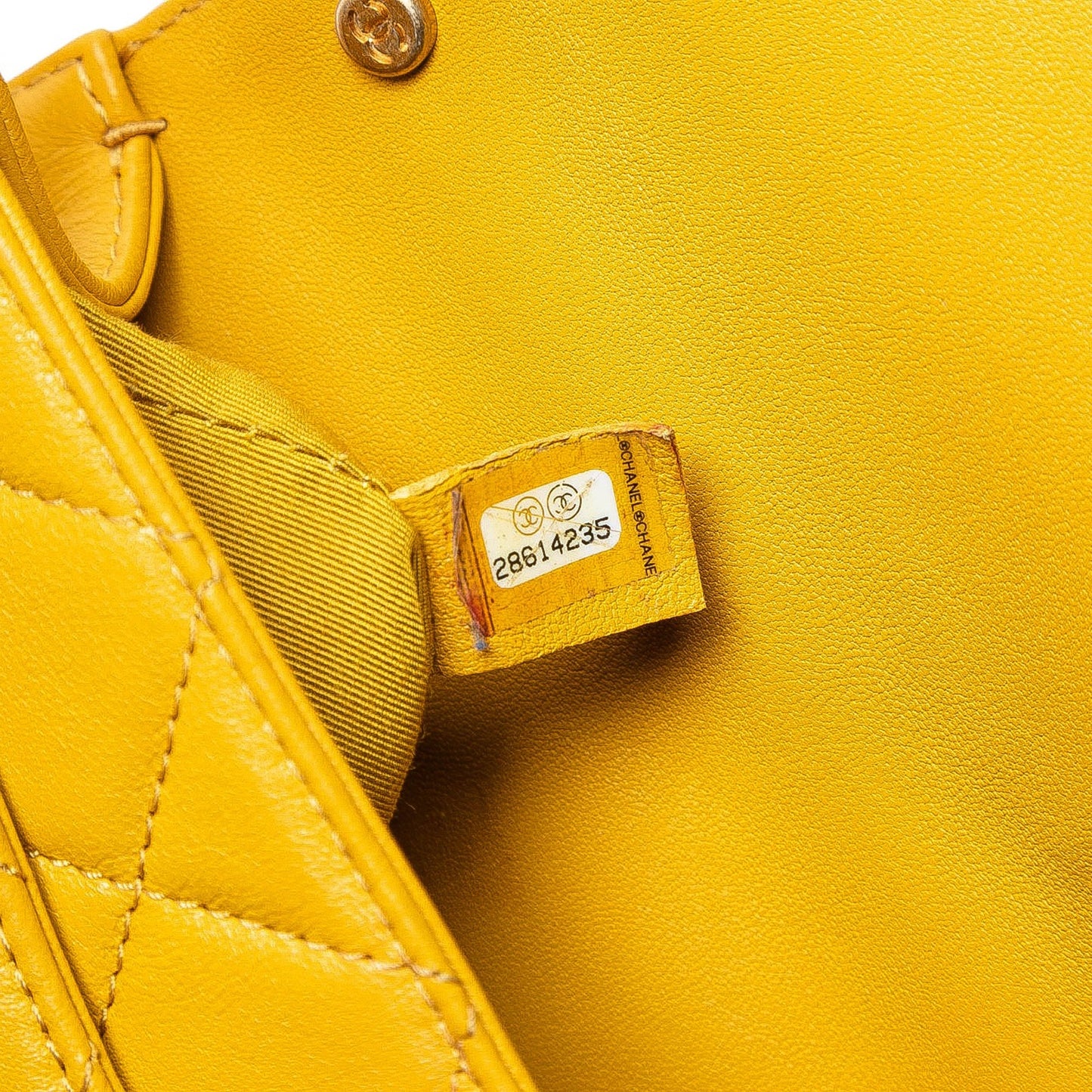 Yellow Chanel Small Quilted Lambskin Chain Infinity Top Handle Bag Satchel