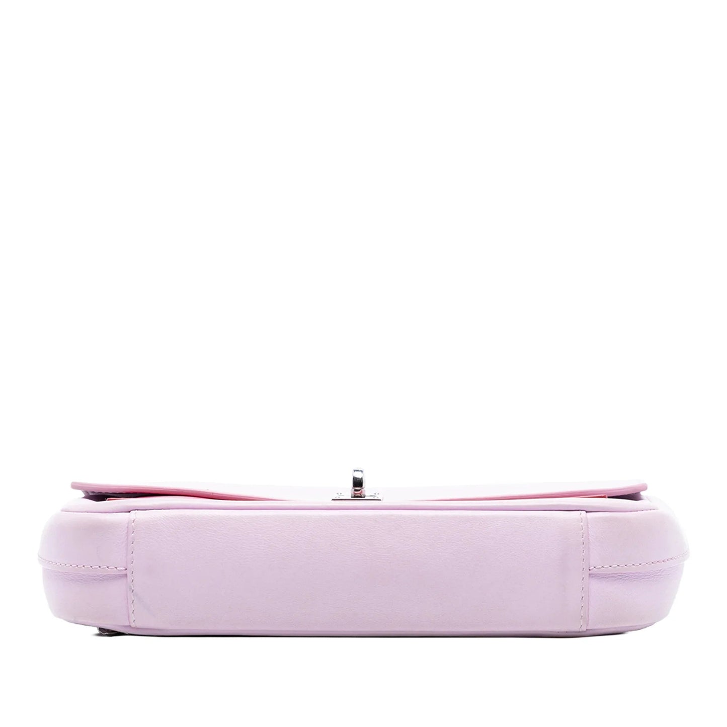 Pink Dior Tricolor Leather Turn Lock Wallet on Chain Crossbody Bag