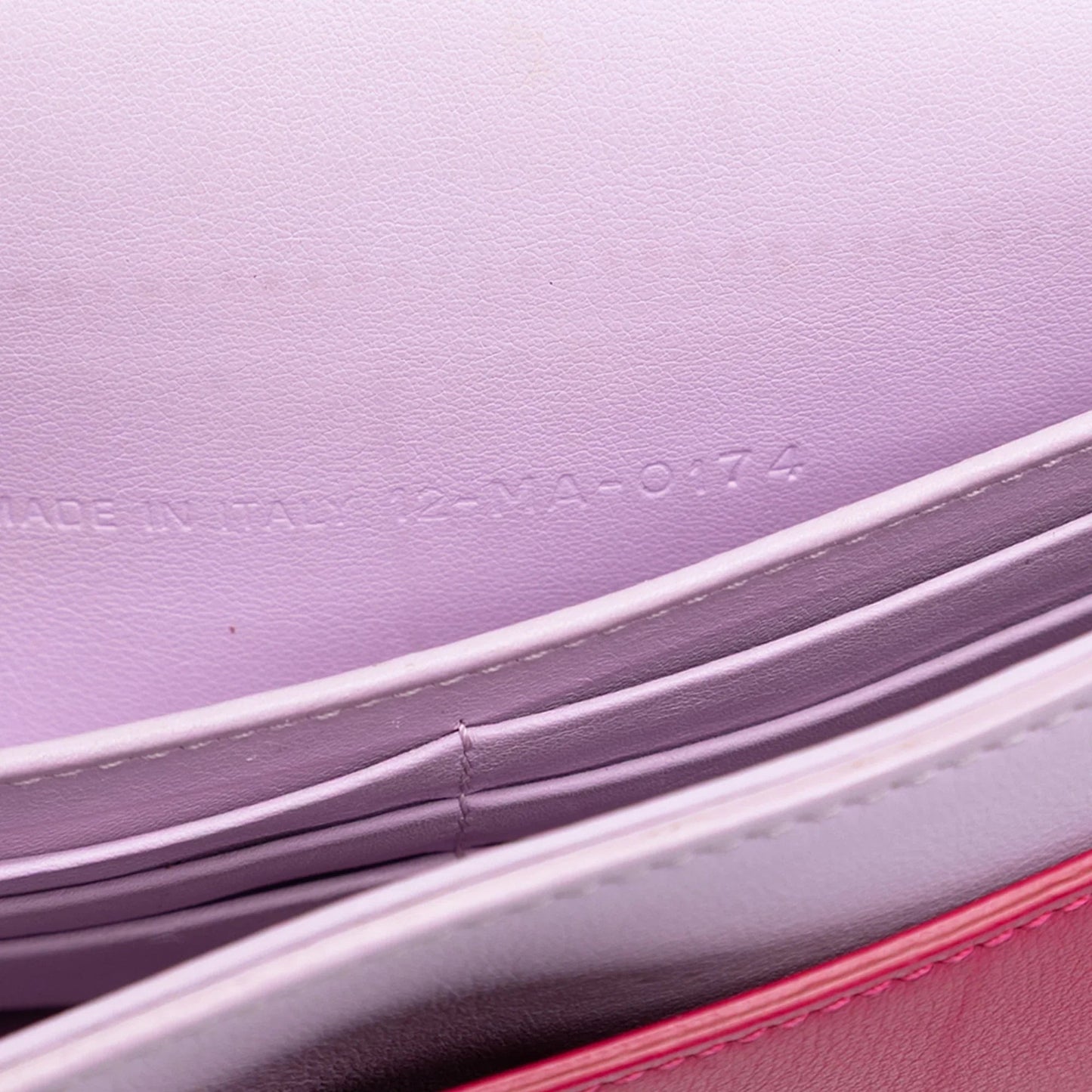 Pink Dior Tricolor Leather Turn Lock Wallet on Chain Crossbody Bag