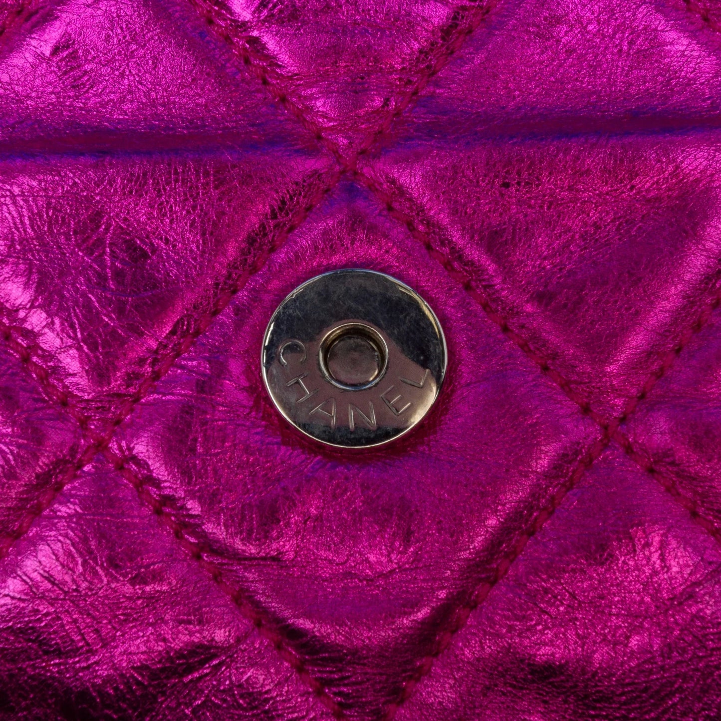 Multi Chanel Multicolor Metallic Quilted Calfskin Modern Chain Flap Frame Bag