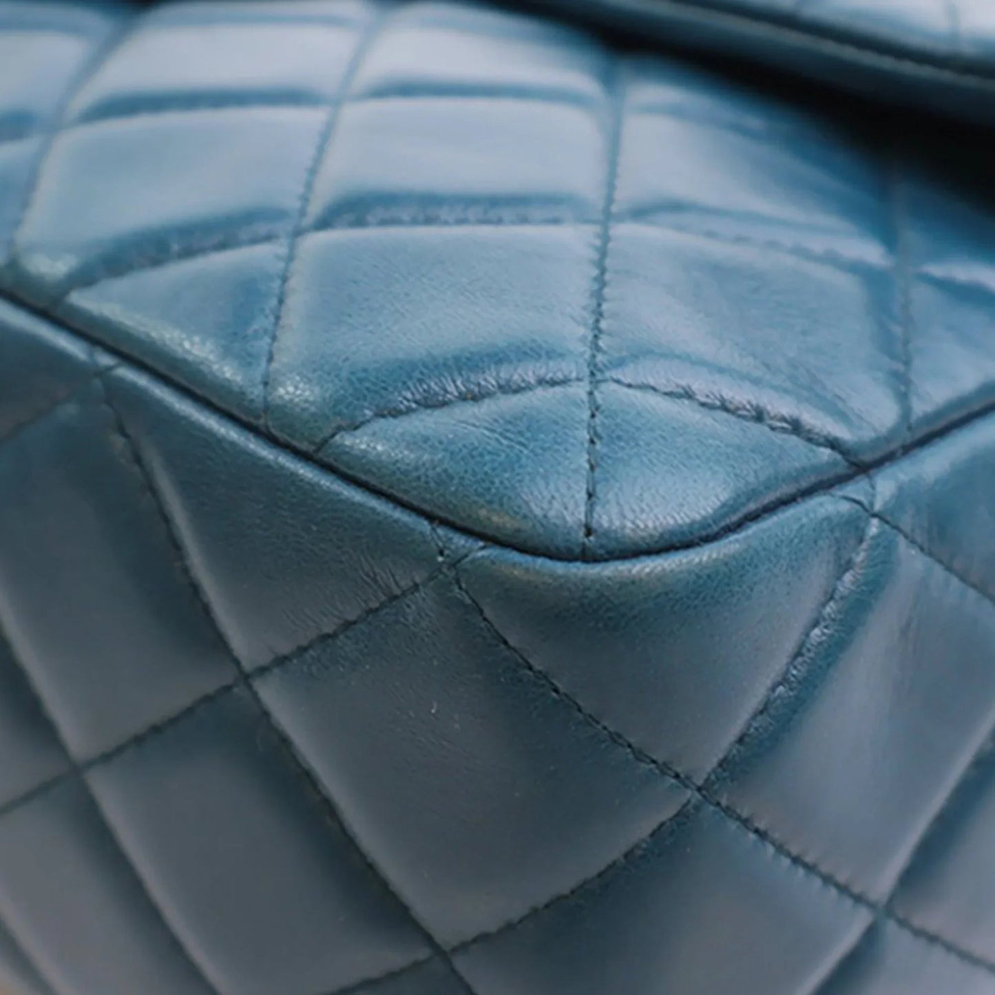 Blue Chanel Jumbo Classic Lambskin Single Flap Shoulder Bag