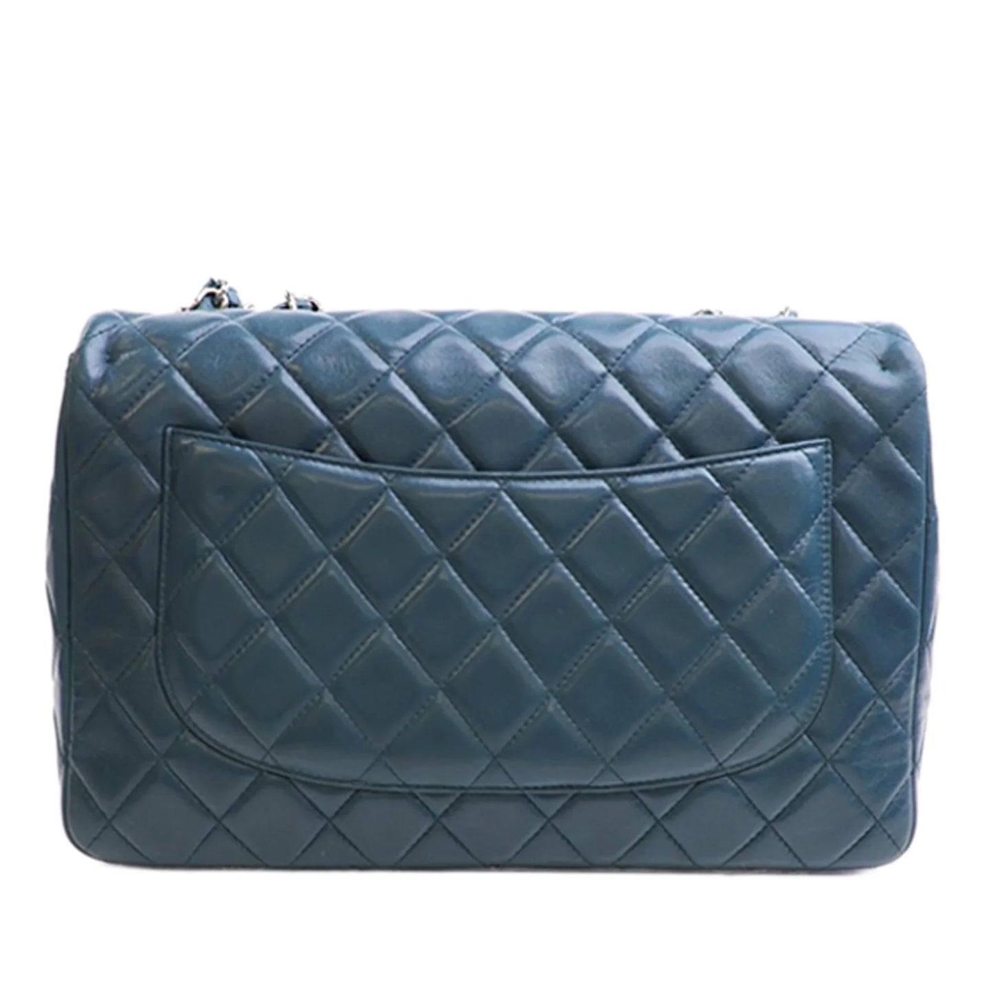 Blue Chanel Jumbo Classic Lambskin Single Flap Shoulder Bag