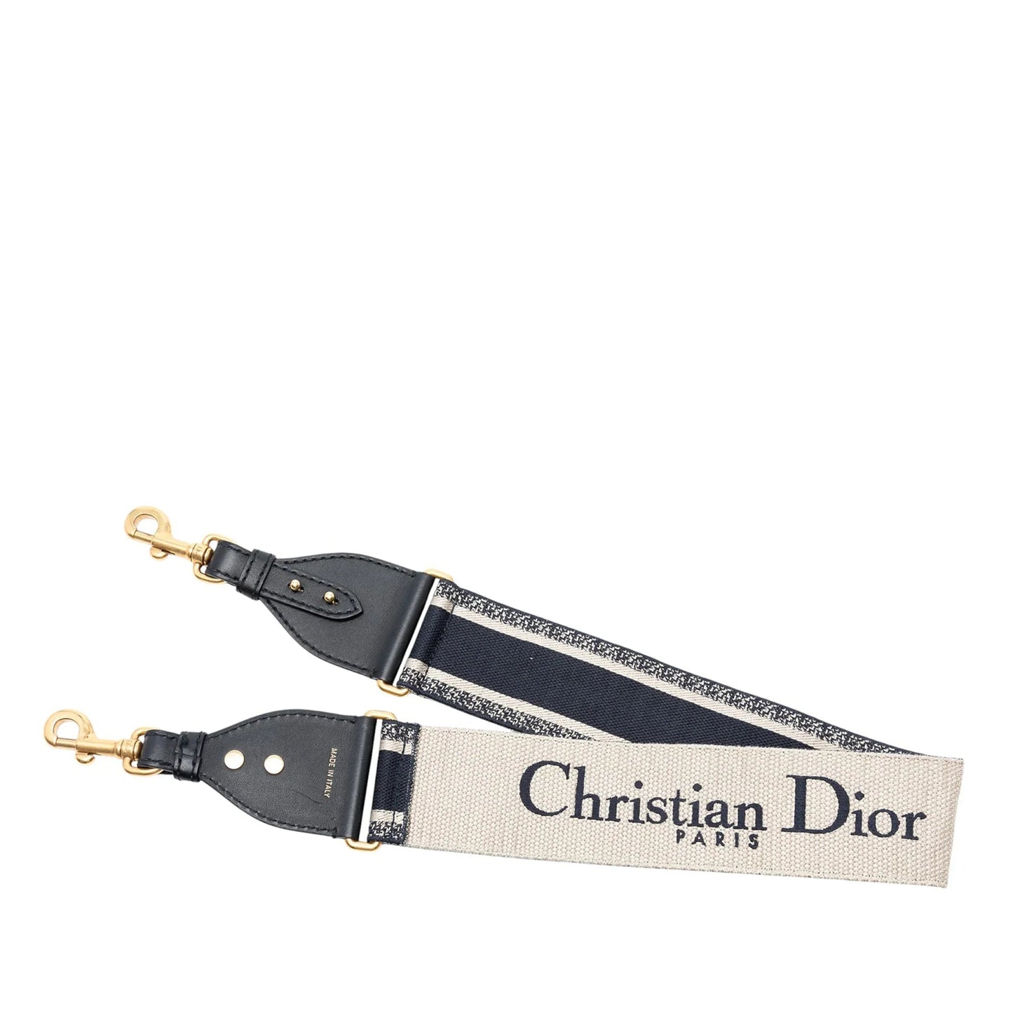 Blue Dior Embroidered Canvas Logo Shoulder Strap
