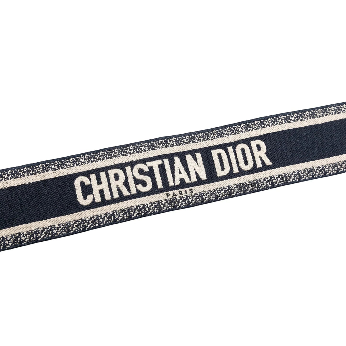 Blue Dior Embroidered Canvas Logo Shoulder Strap