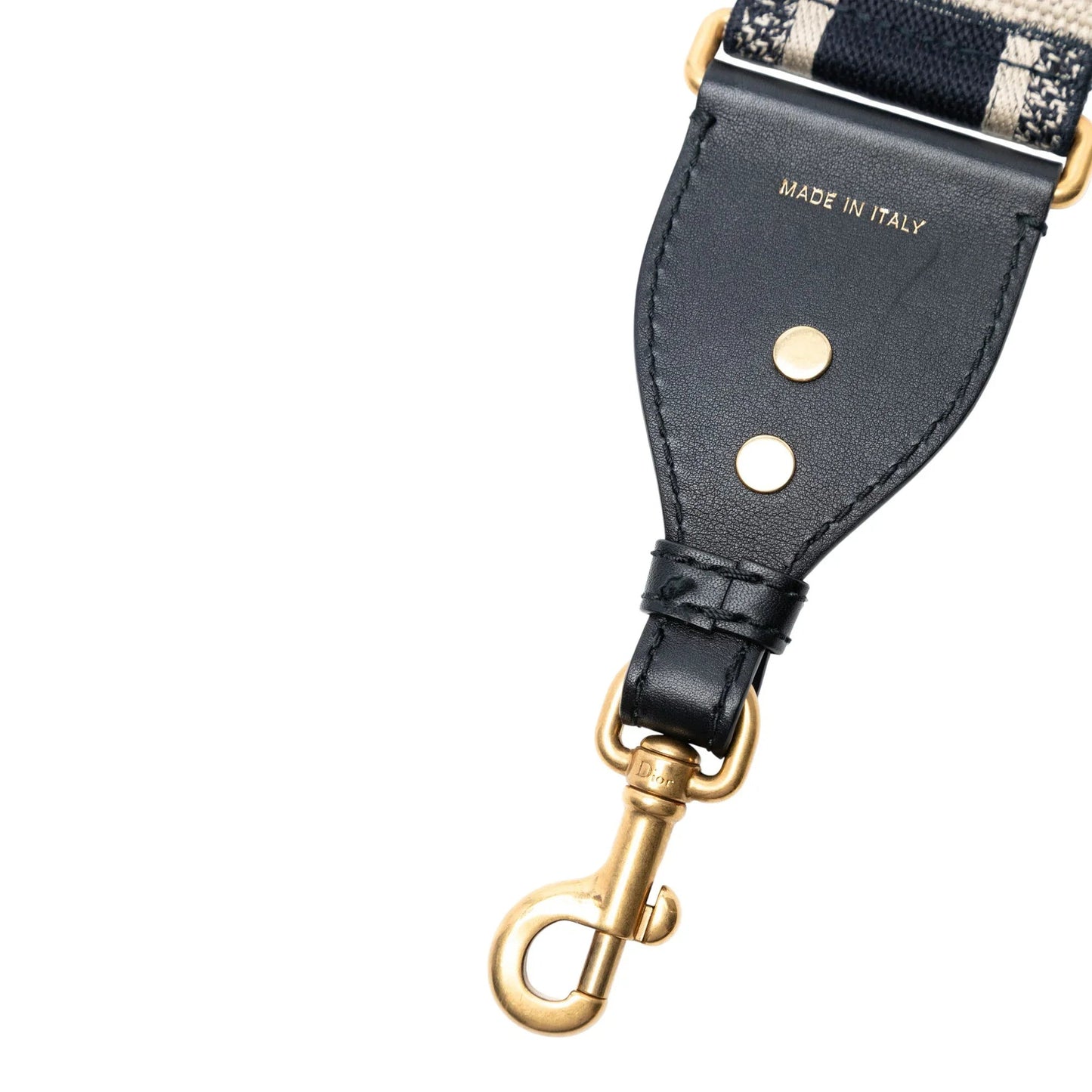 Blue Dior Embroidered Canvas Logo Shoulder Strap