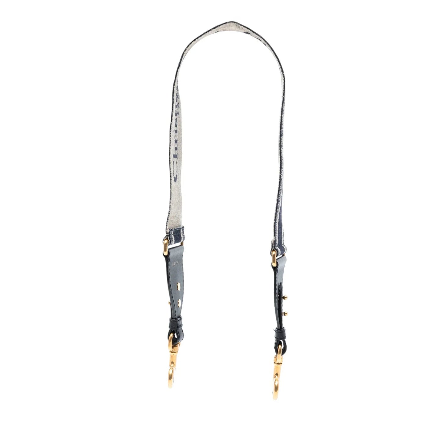 Blue Dior Embroidered Canvas Logo Shoulder Strap
