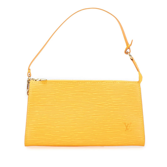 Yellow Louis Vuitton Epi Pochette Accessoires Shoulder Bag