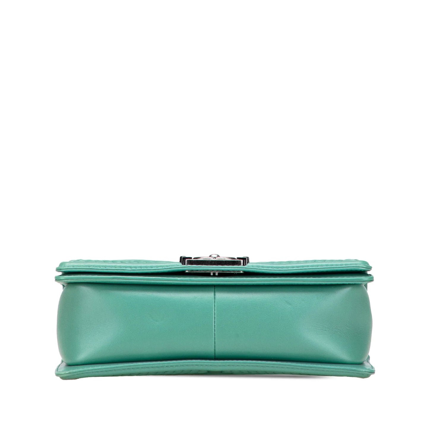 Green Chanel New Medium Braided Chevron Lambskin Boy Flap Crossbody Bag