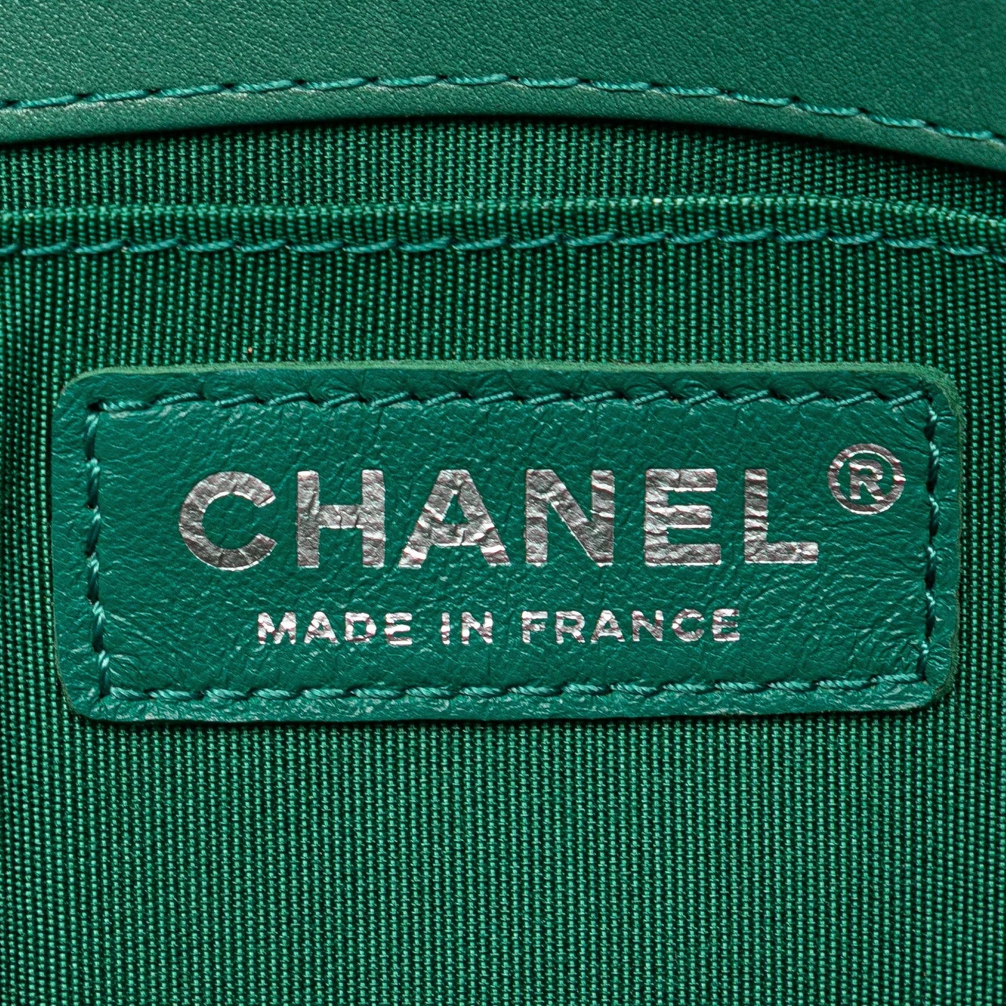 Green Chanel New Medium Braided Chevron Lambskin Boy Flap Crossbody Bag