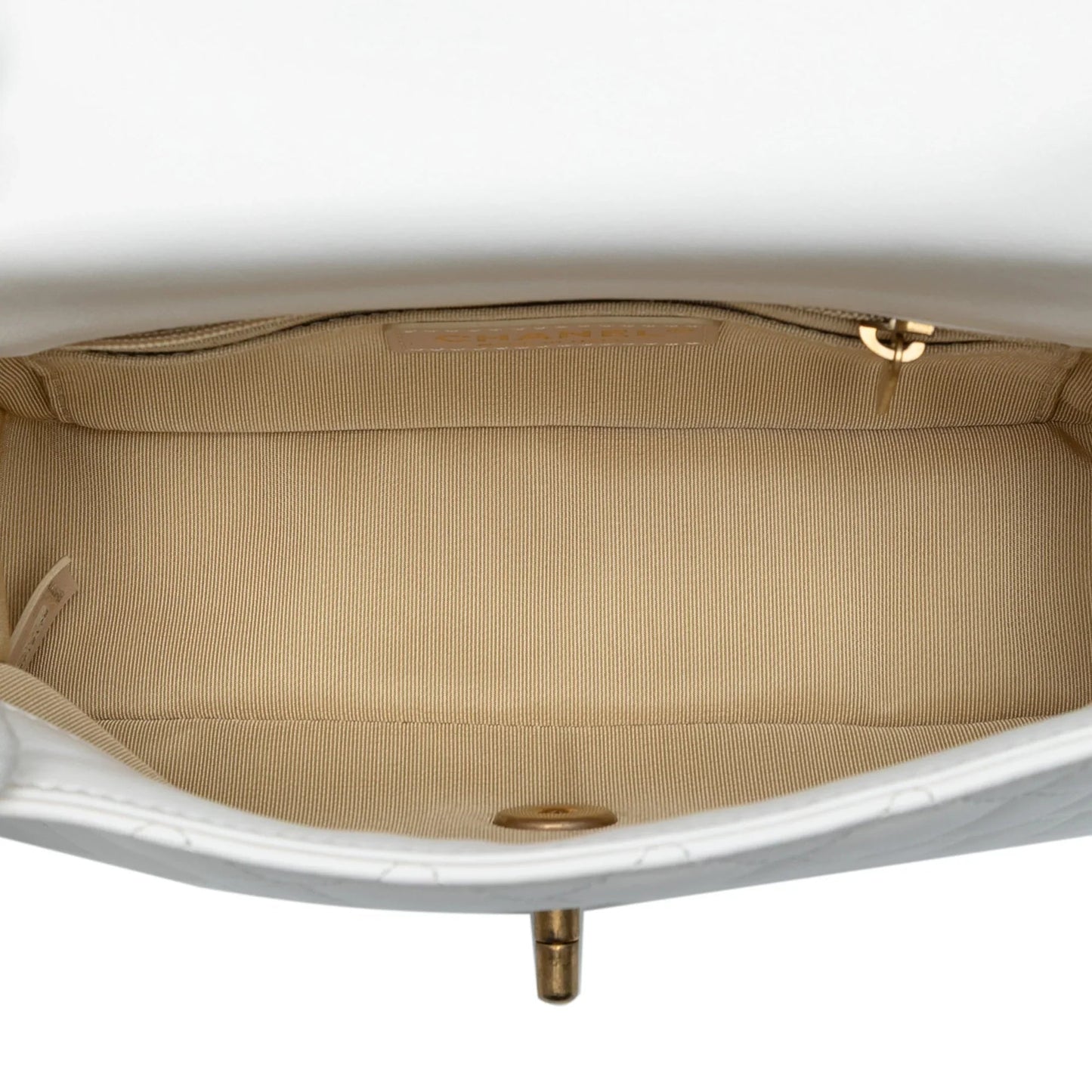 White Chanel Mini Rectangular Classic Lambskin Romance Single Flap Crossbody Bag