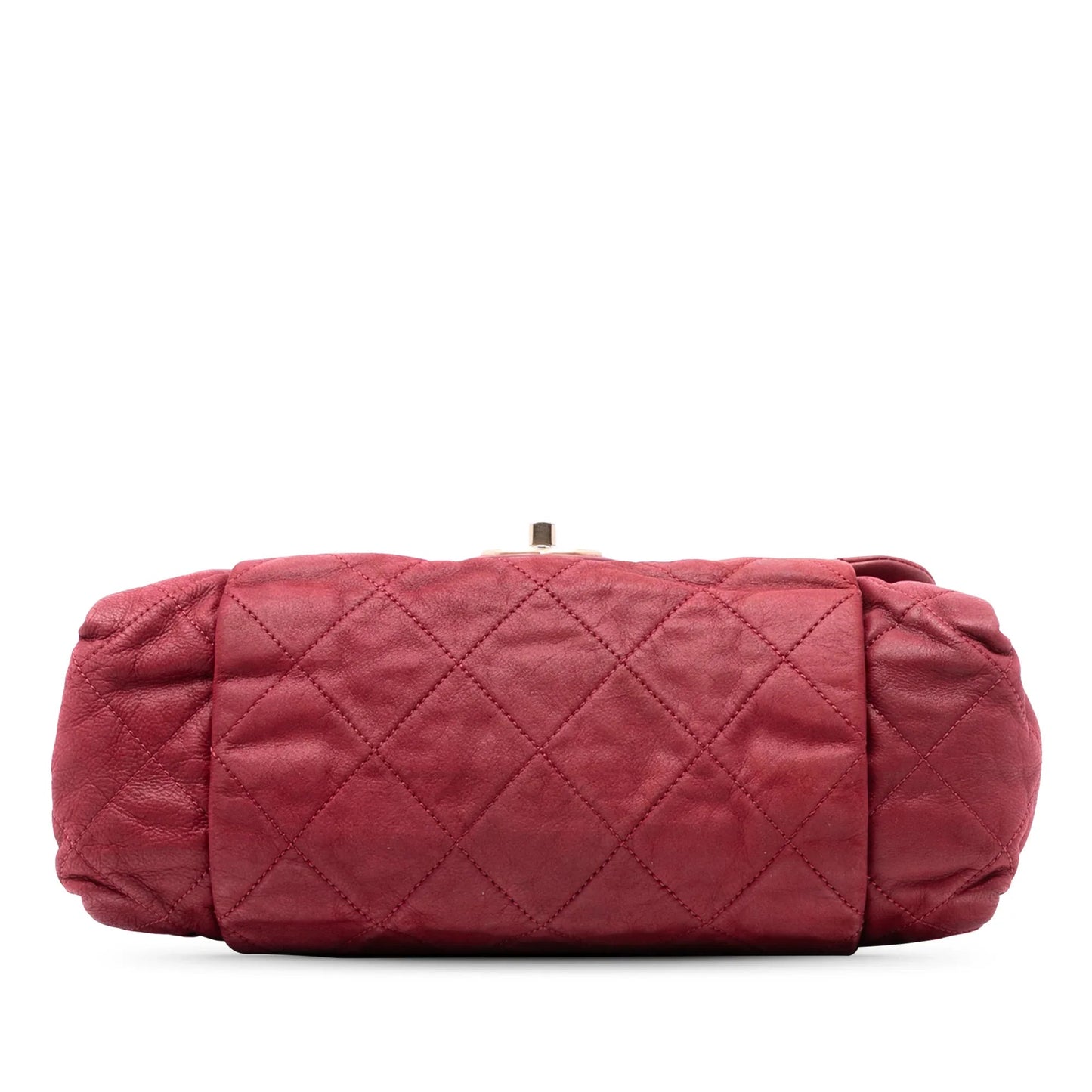 Red Chanel Large Aged Calfskin Chic Quilt Flap Shoulder Bag