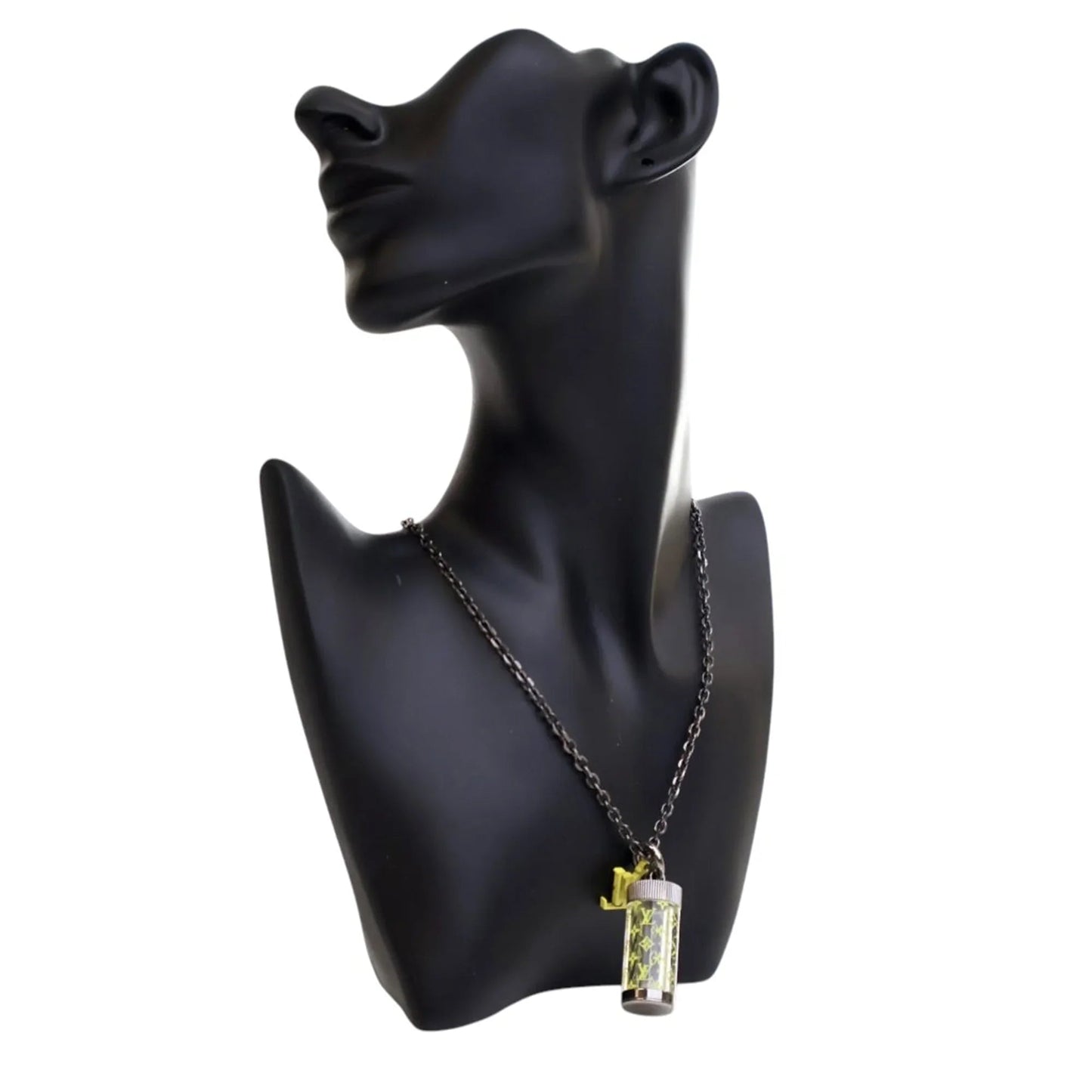 Silver Louis Vuitton Palladium Plated Monogram Message In A Bottle Pendant Necklace