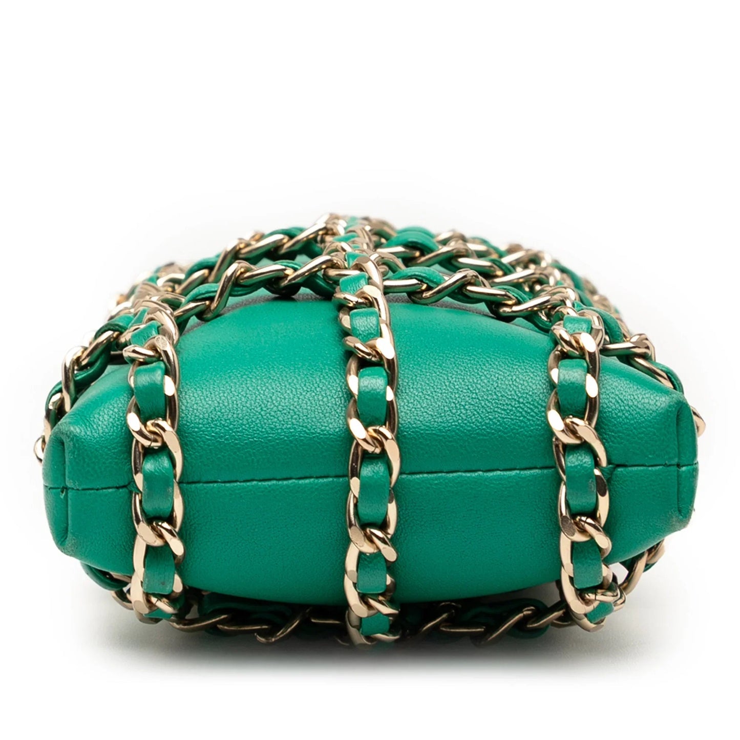 Green Chanel Lambskin Tech Me Out Clutch With Chain Crossbody Bag