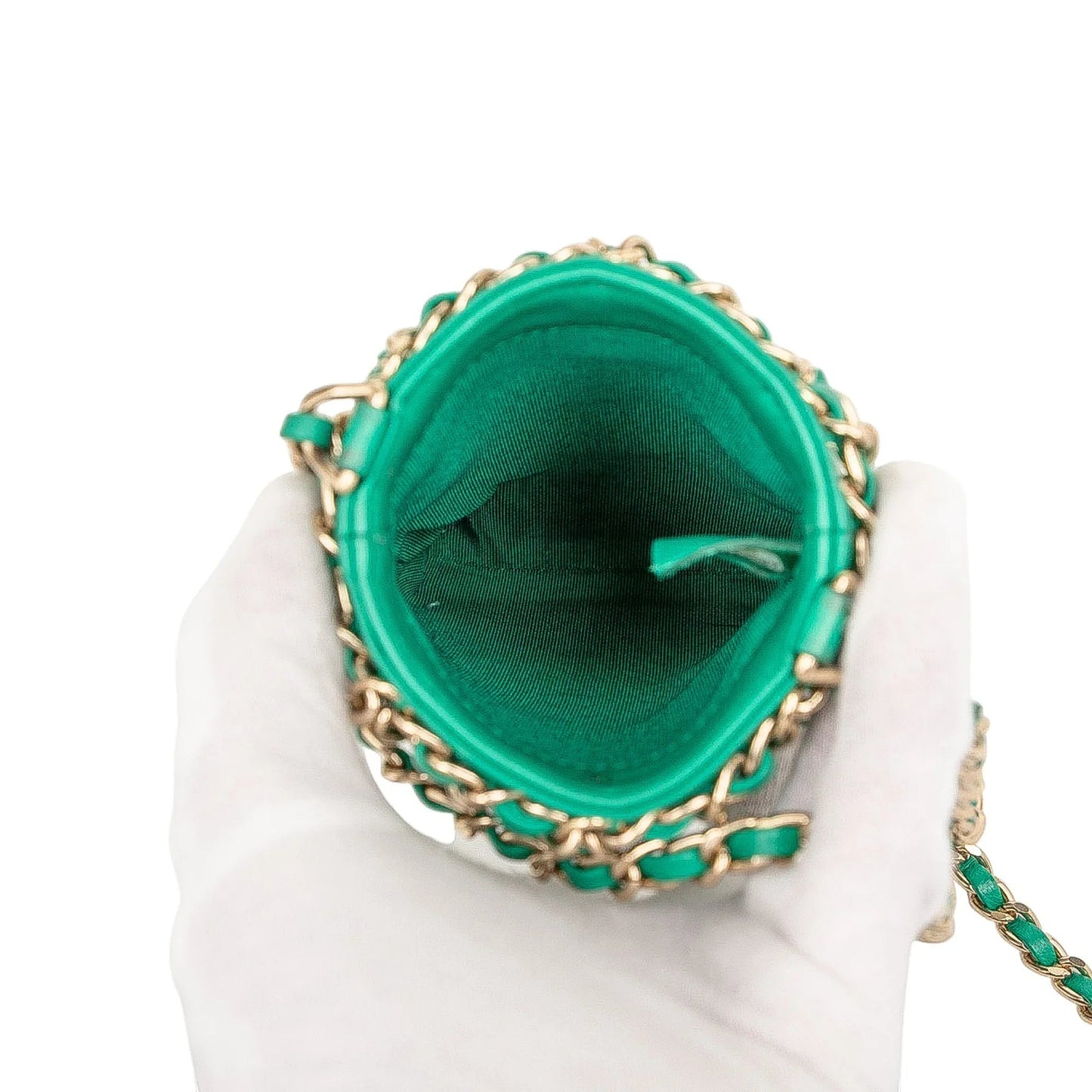 Green Chanel Lambskin Tech Me Out Clutch With Chain Crossbody Bag