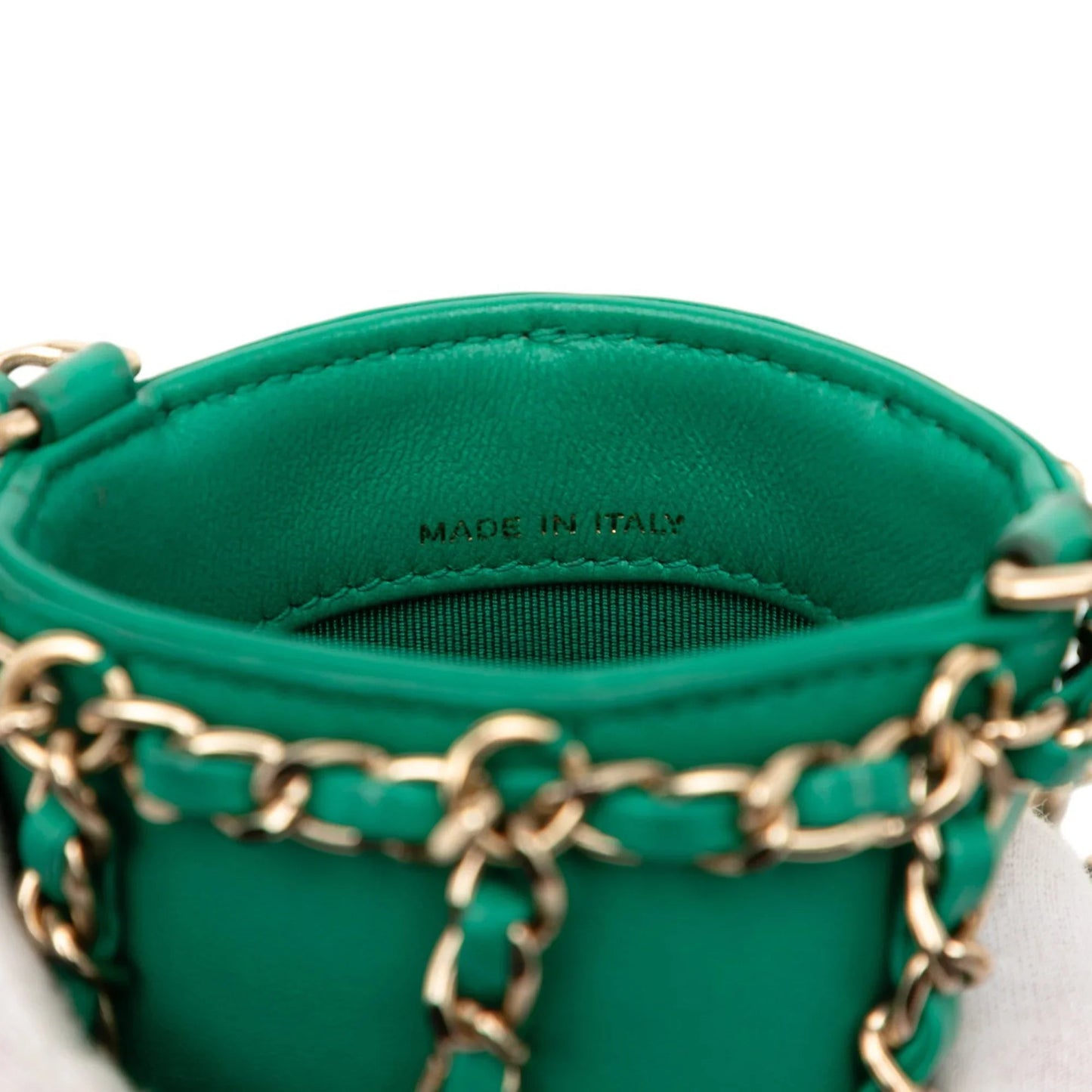 Green Chanel Lambskin Tech Me Out Clutch With Chain Crossbody Bag