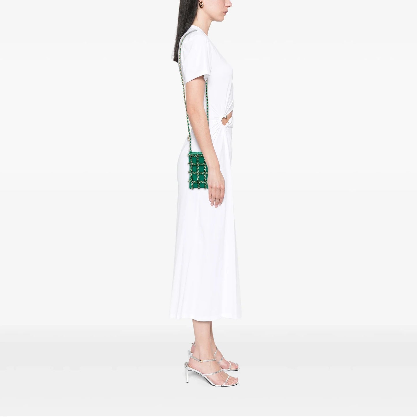 Green Chanel Lambskin Tech Me Out Clutch With Chain Crossbody Bag