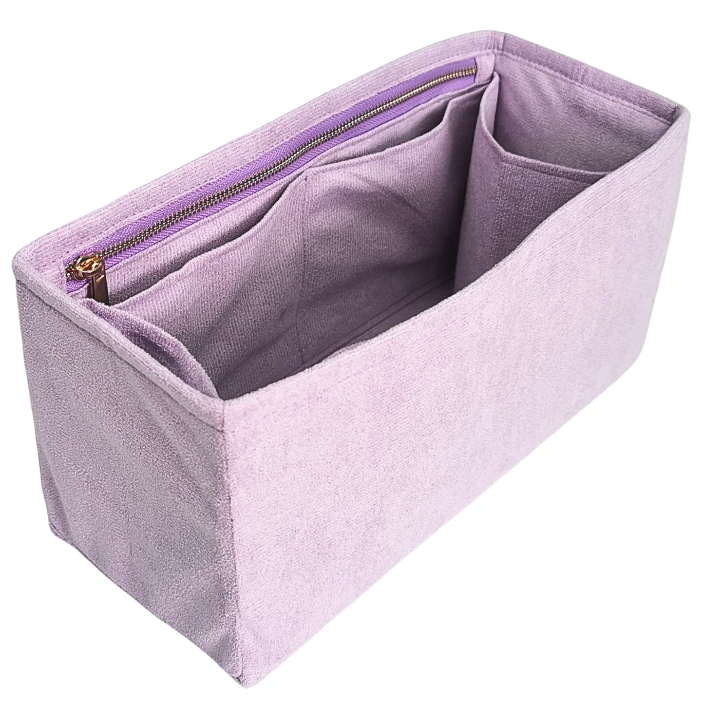 Organizer for [By The Way Selleria Mini, Fendi] Bag Insert (Velvet, Long Zip and Open Compartment)