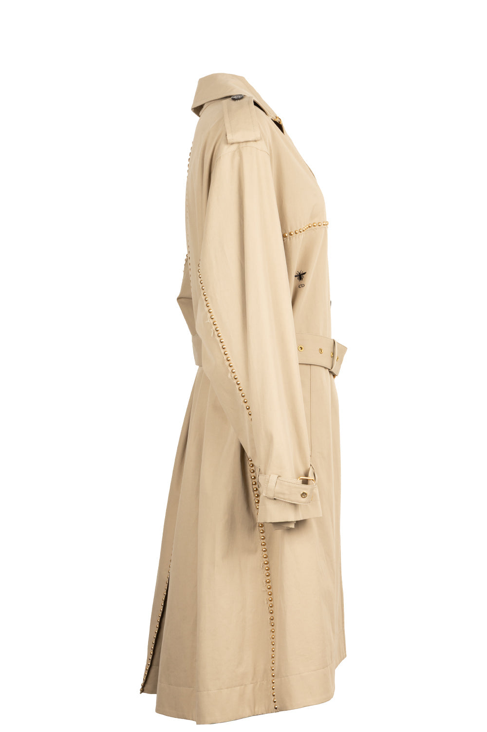CHRISTIAN DIOR Studded Trench Coat Beige