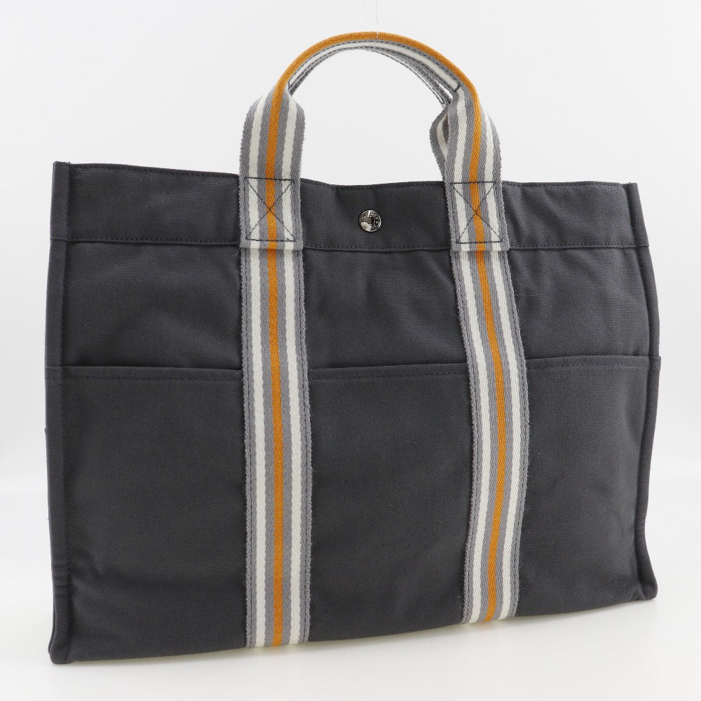 HERMES Tote Bag Cotton canvas gray 2001 Ginza Limited SackFool ToeMM unisex(Unisex)  d