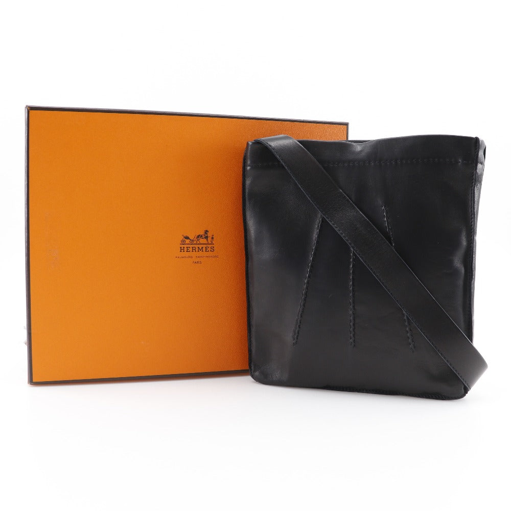HERMES Shoulder Bag Calfskin black Toudu unisex(Unisex)  d