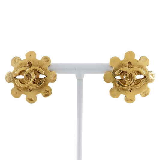 CHANEL Earring Plated Gold gold   COCO Mark Women