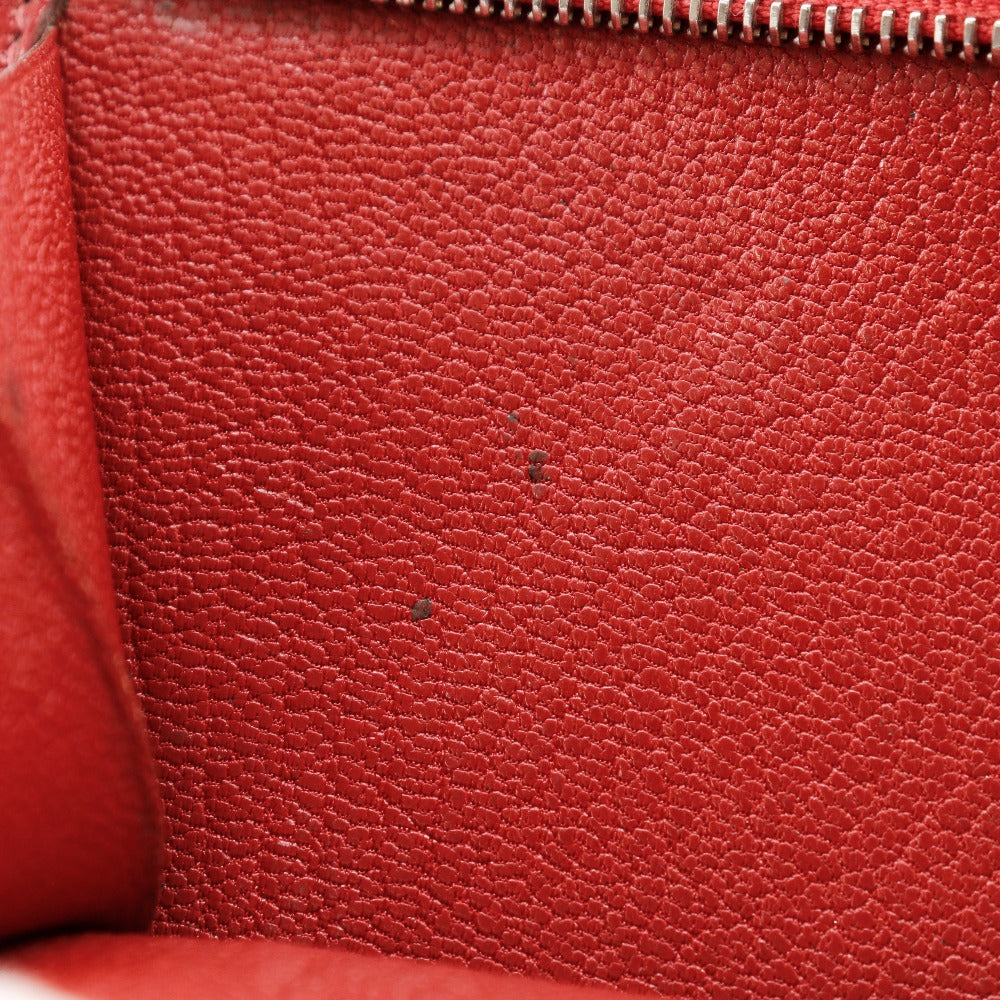 HERMES Bifold Wallet leather Red Beansufla Women  d