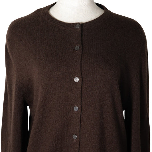 HERMES cardigan cashmere Brown Serie button Women Free size  d