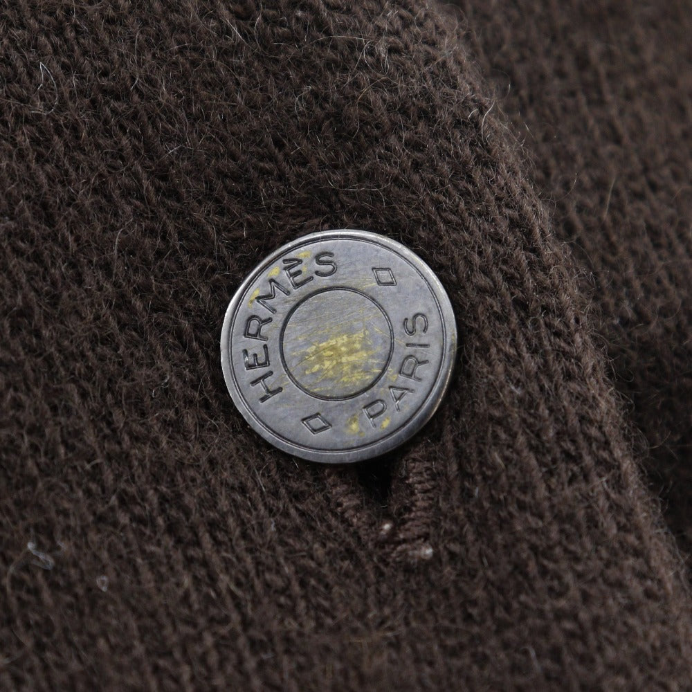 HERMES cardigan cashmere Brown Serie button Women Free size  d