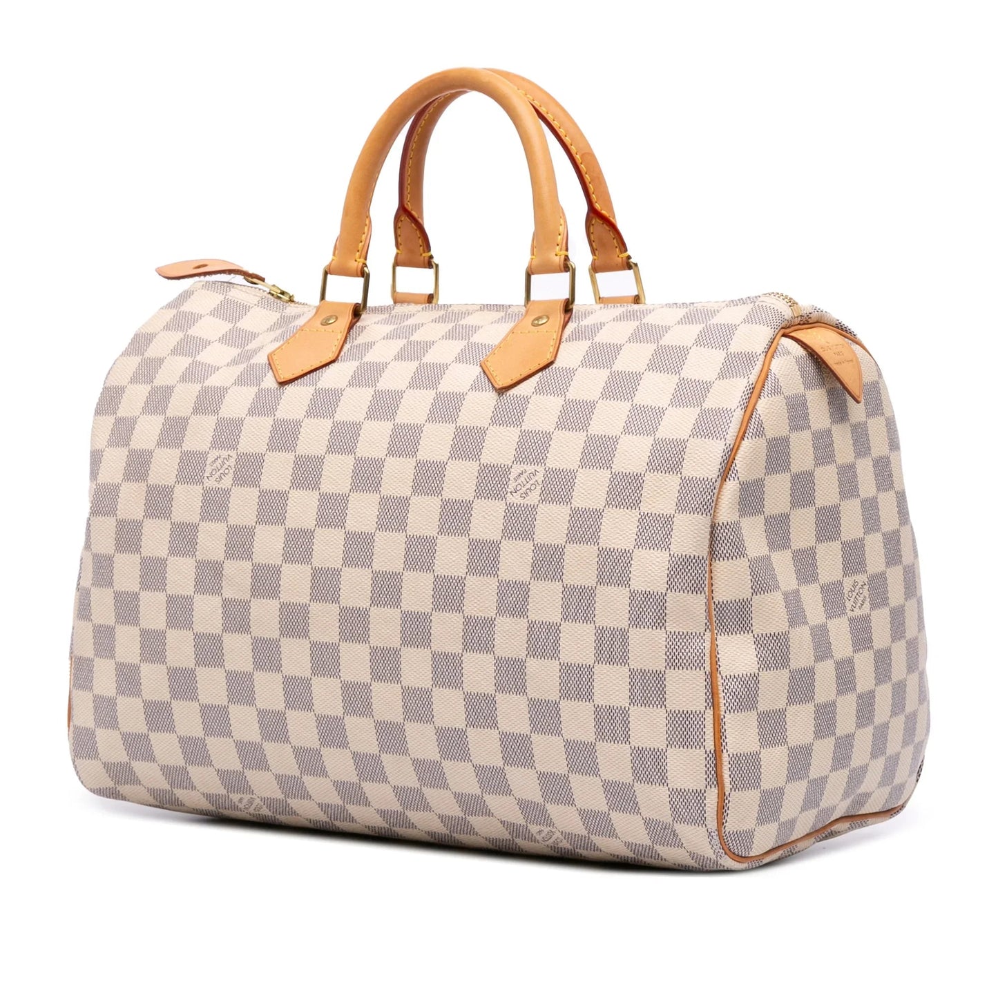 White Louis Vuitton Damier Azur Speedy 30 Boston Bag