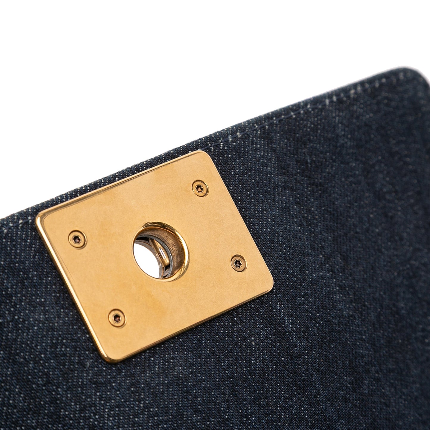 Blue Chanel Small Quilted Denim and Tweed Boy Flap Crossbody Bag