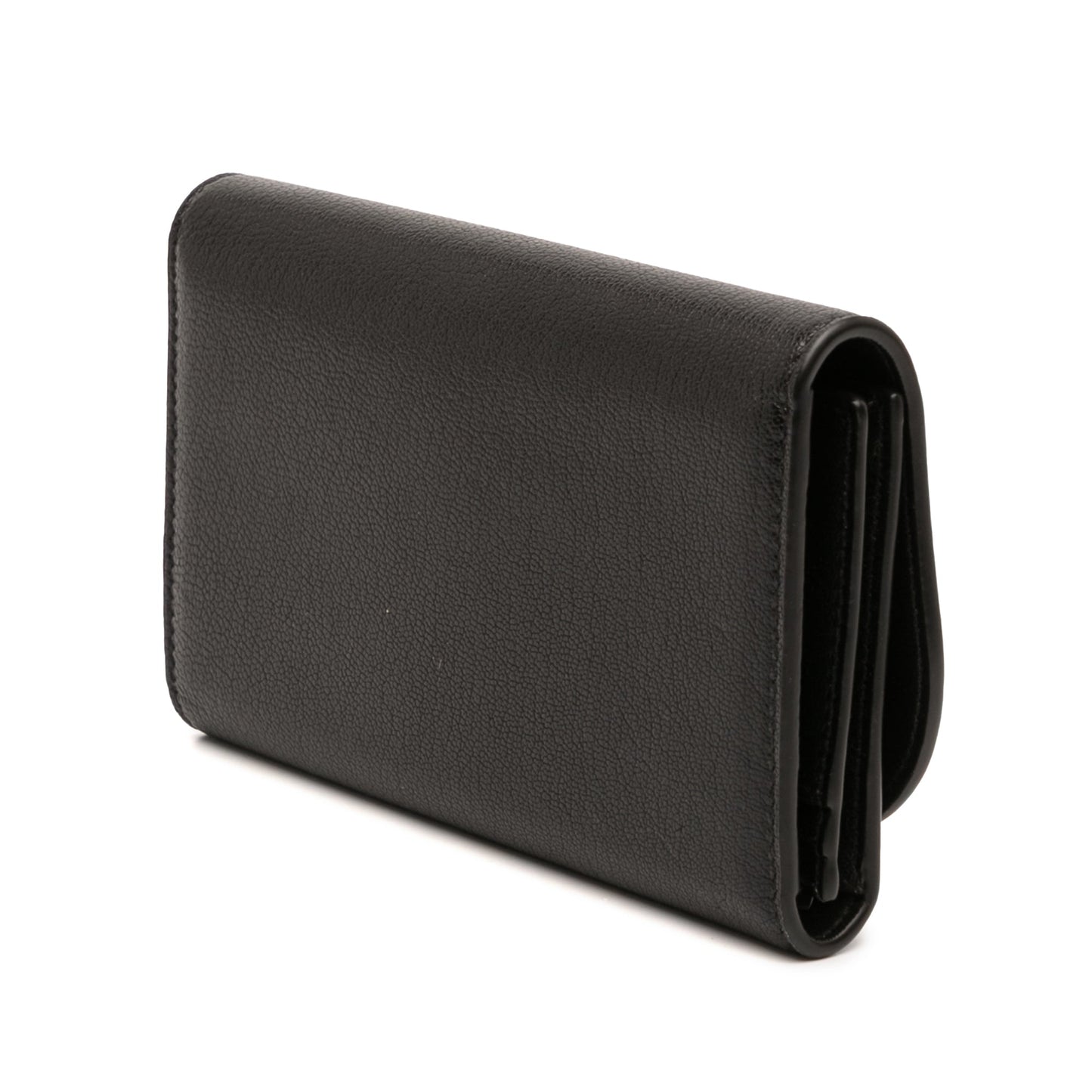 Black Dior Goatskin Saddle Long Wallet