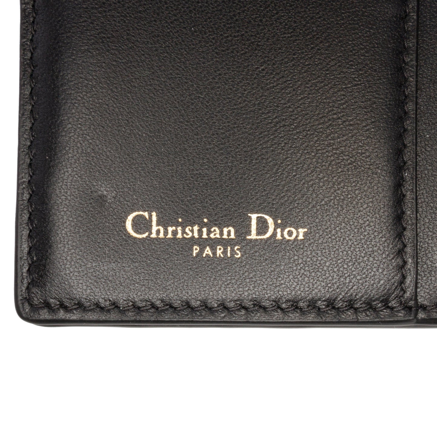 Black Dior Goatskin Saddle Long Wallet