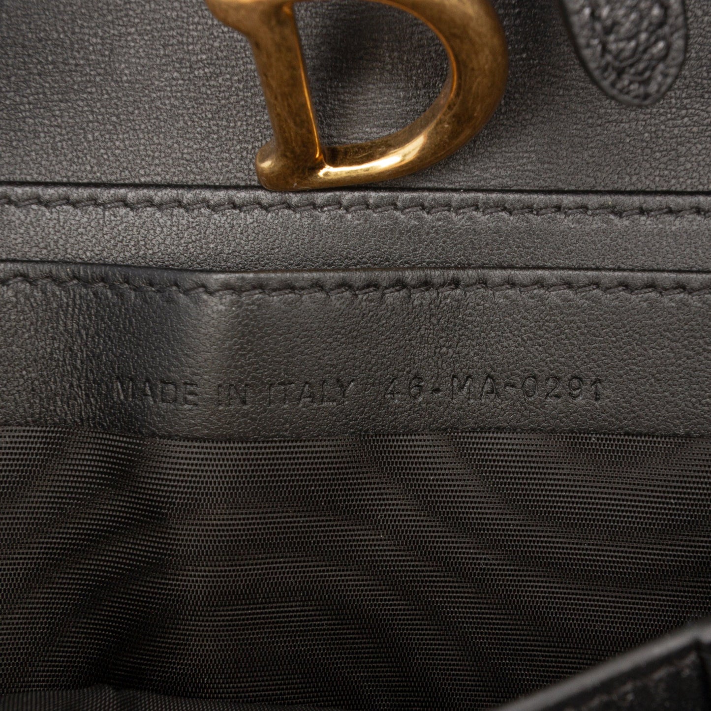 Black Dior Goatskin Saddle Long Wallet