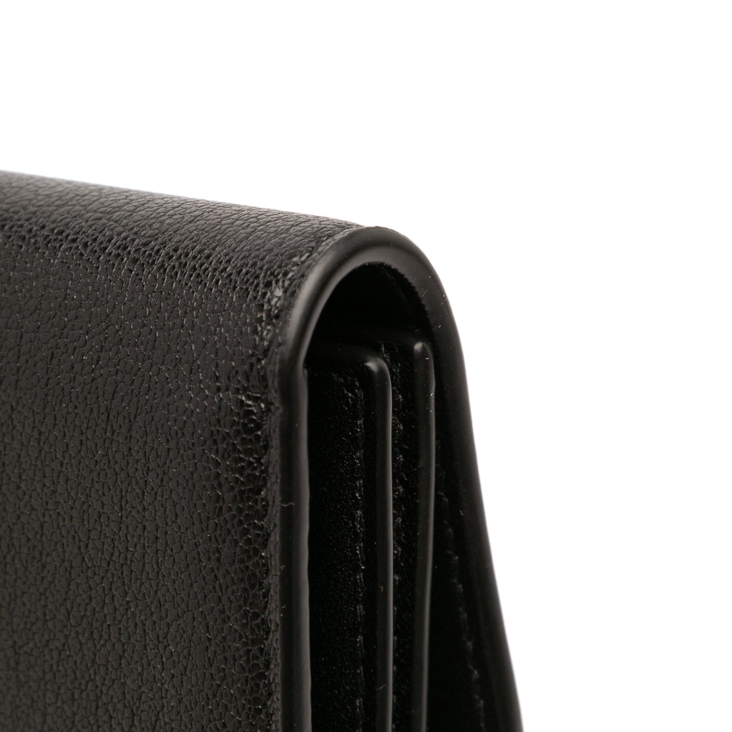 Black Dior Goatskin Saddle Long Wallet