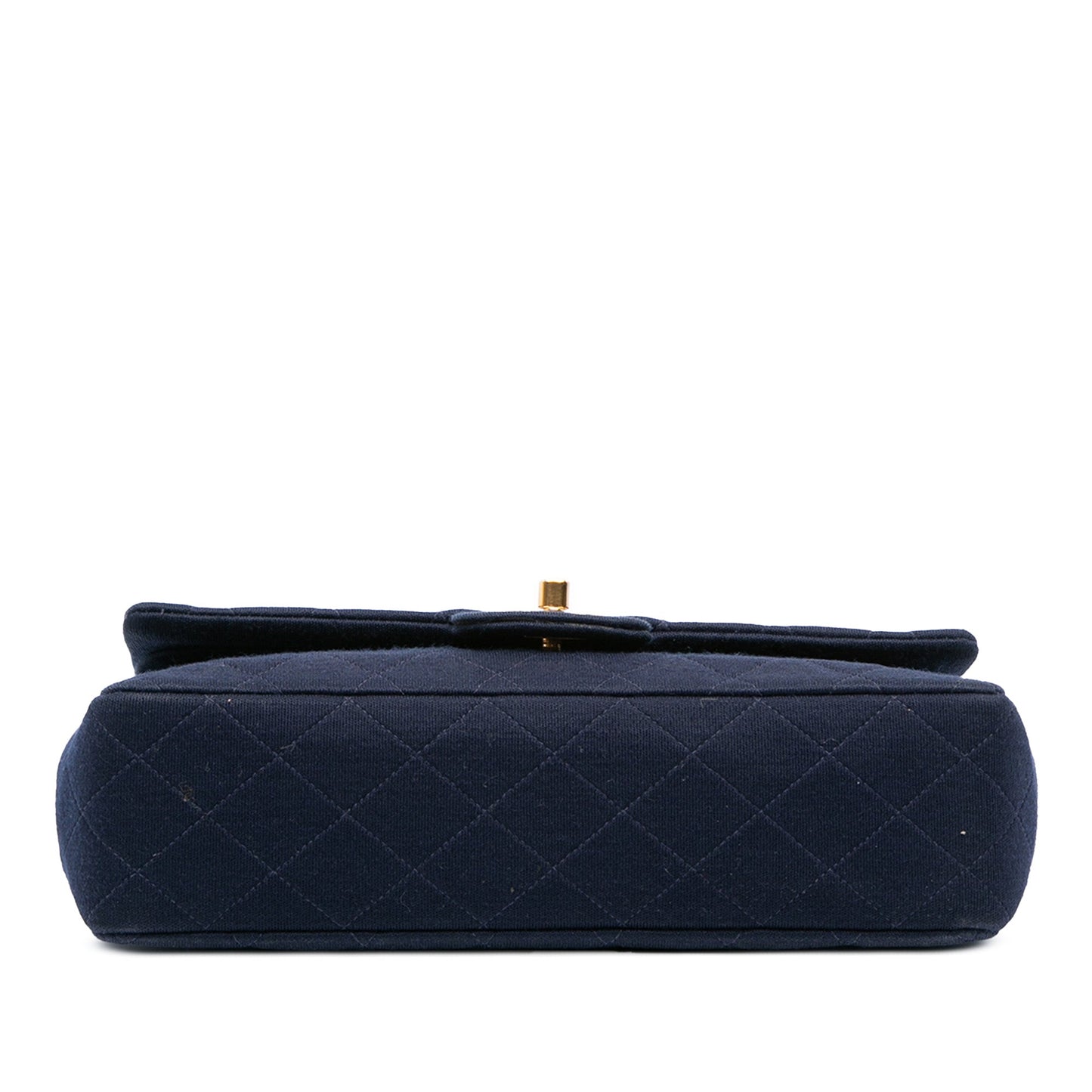 Blue Chanel Medium Classic Jersey Double Flap Shoulder Bag