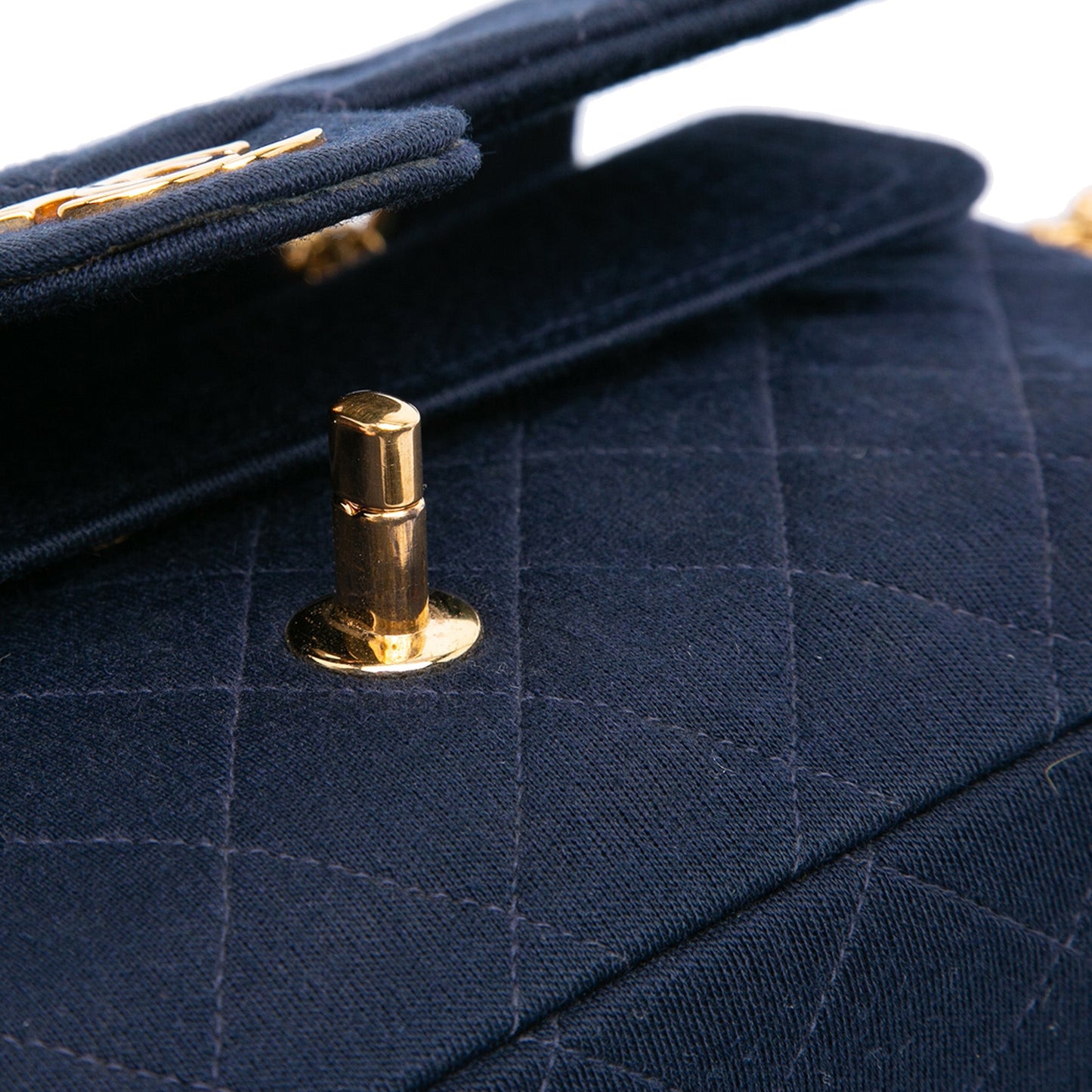 Blue Chanel Medium Classic Jersey Double Flap Shoulder Bag