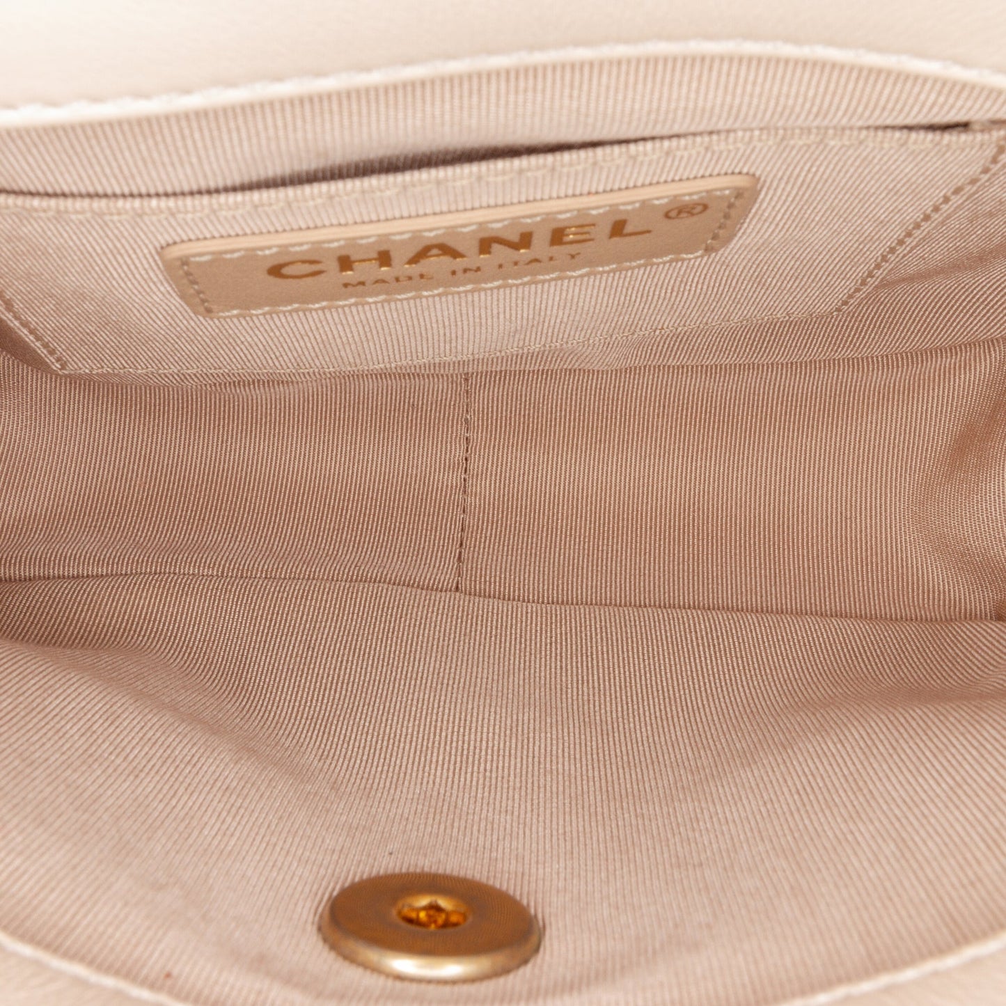 Blush Chanel Small Lambskin Button On Top Flap Crossbody Bag