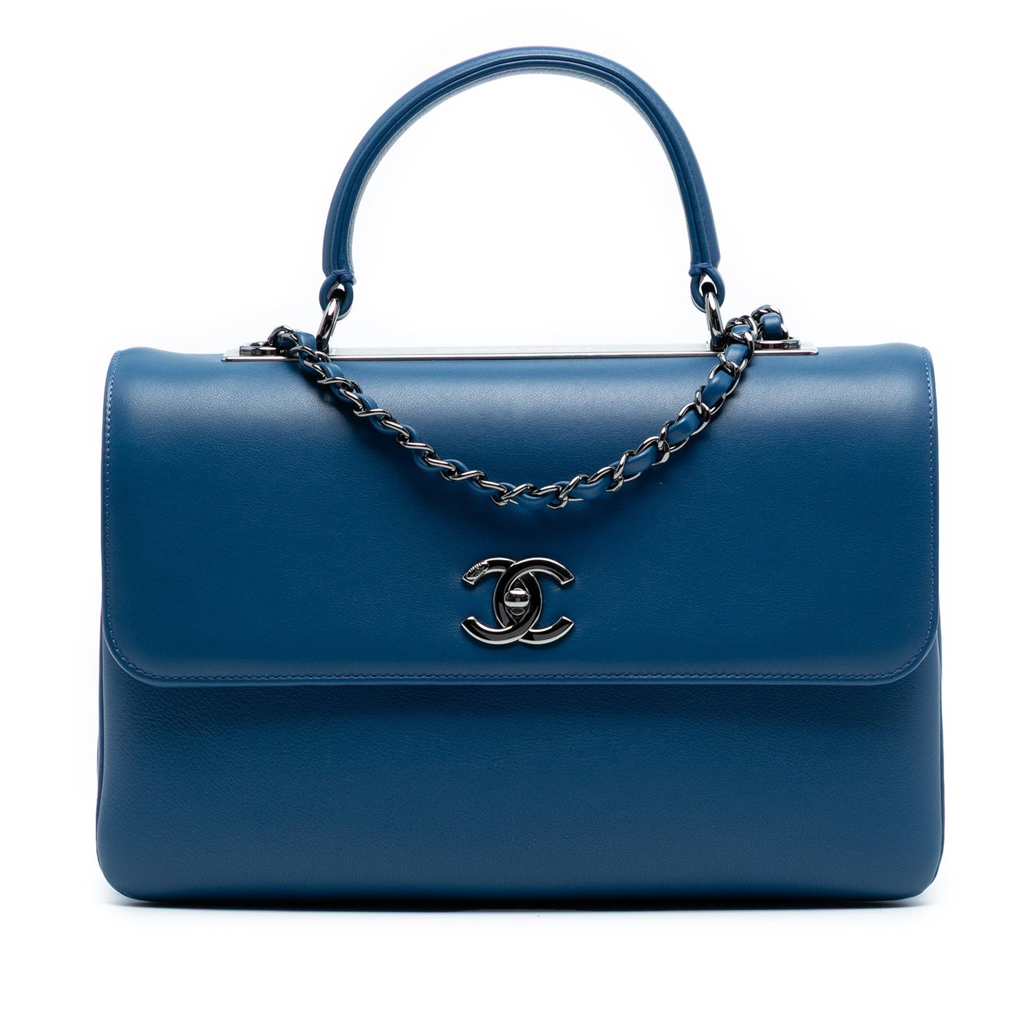 Blue Chanel Medium Lambskin Trendy CC Top Handle Bag Satchel