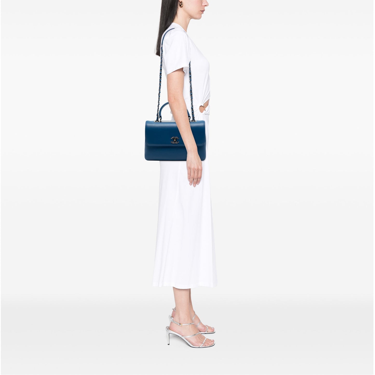 Blue Chanel Medium Lambskin Trendy CC Top Handle Bag Satchel